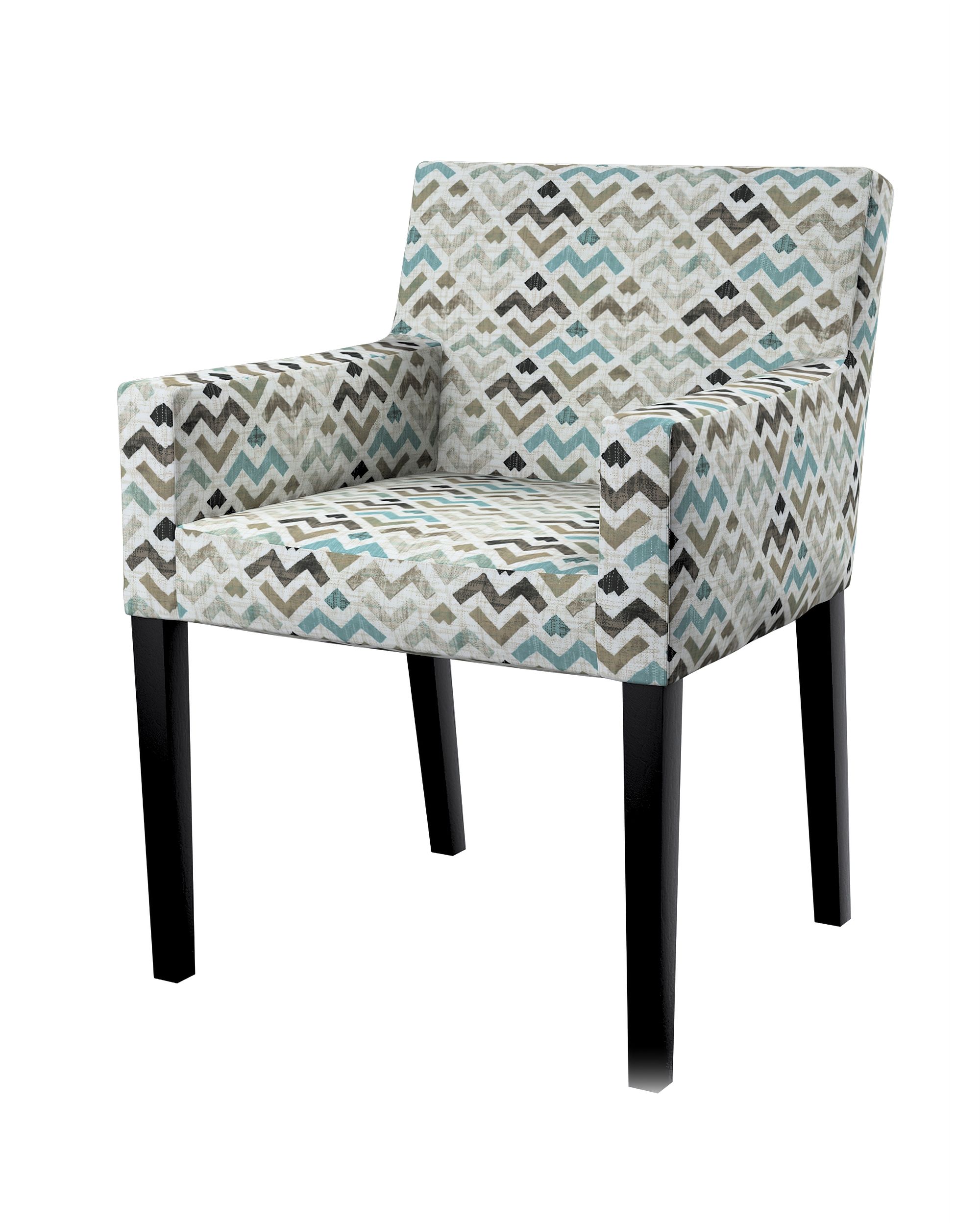 Nils chair cover colour brown fabric patterned