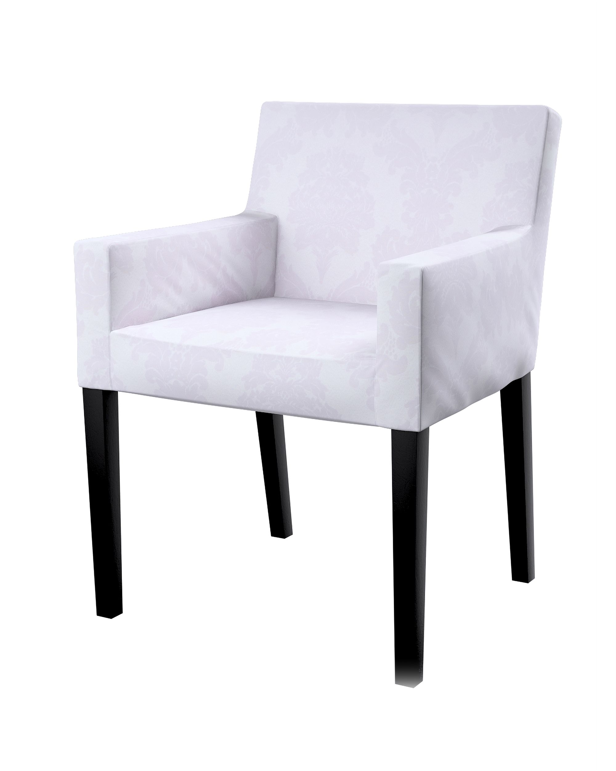 Nils chair cover colour white fabric gloss, structured, patterned