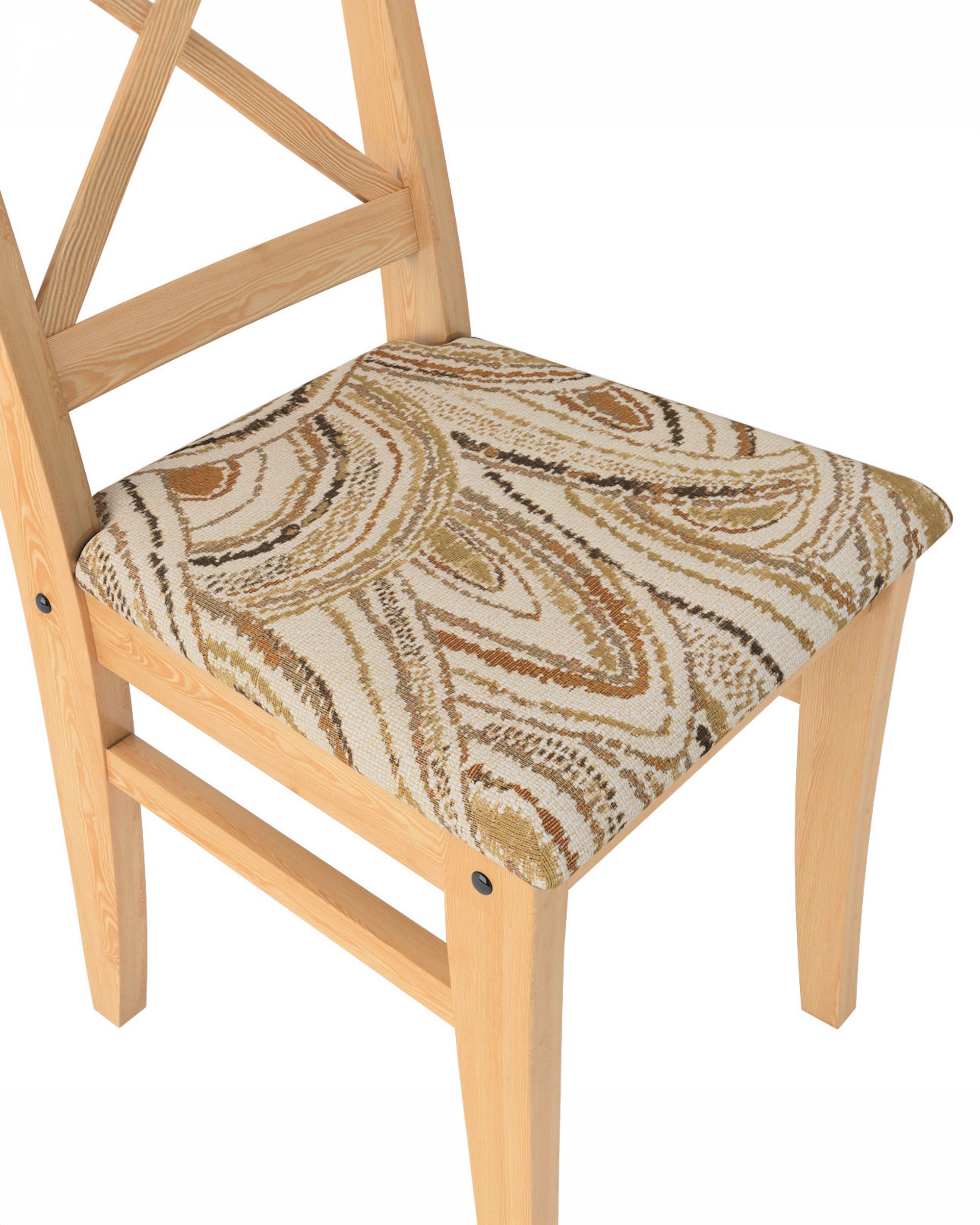 Cover for Ingolf chair with upholstered seat colour beige fabric structured, patterned (hover)