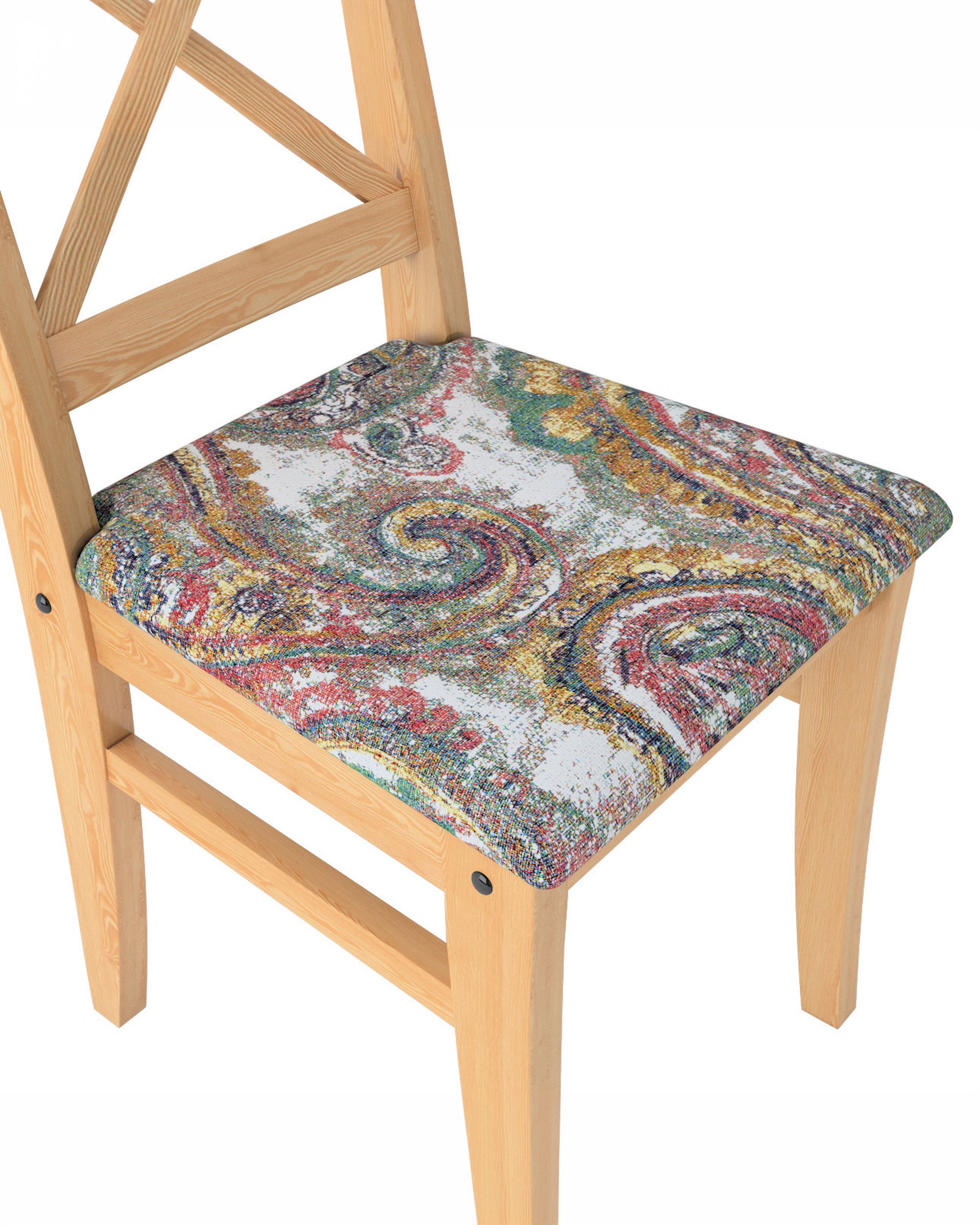 Cover for Ingolf chair with upholstered seat colour multicolour fabric structured, patterned (hover)