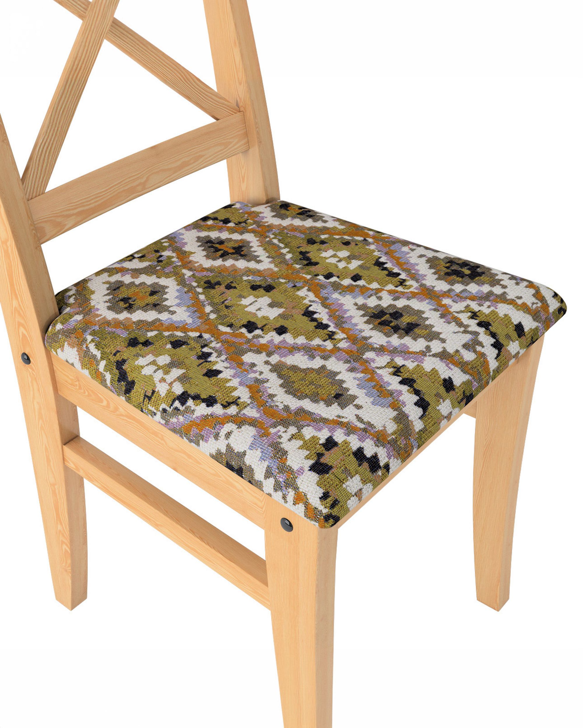 Cover for Ingolf chair with upholstered seat colour multicolour fabric structured, patterned (hover)