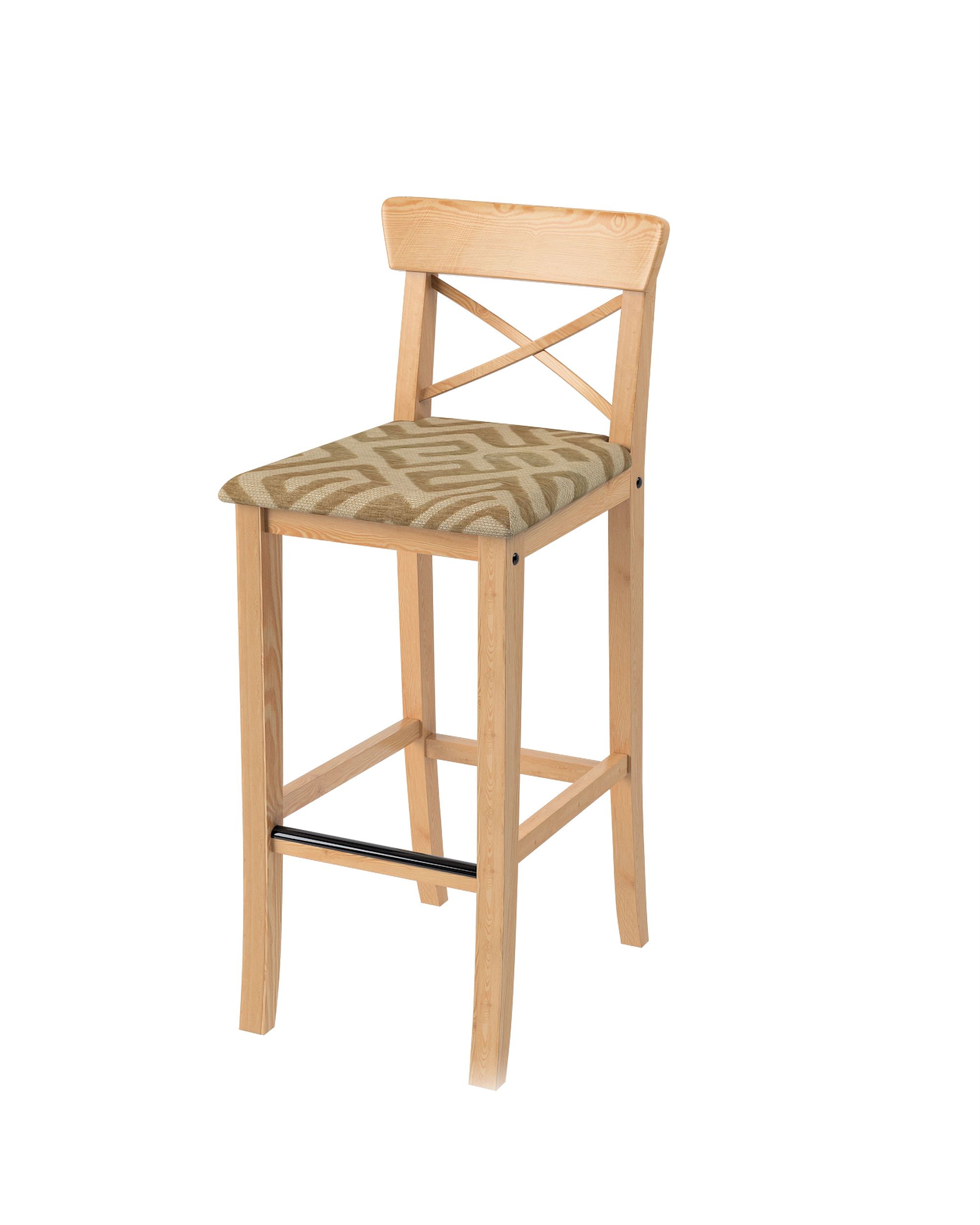 Cover for Ingolf bar chair with upholstered seat colour beige fabric structured, patterned