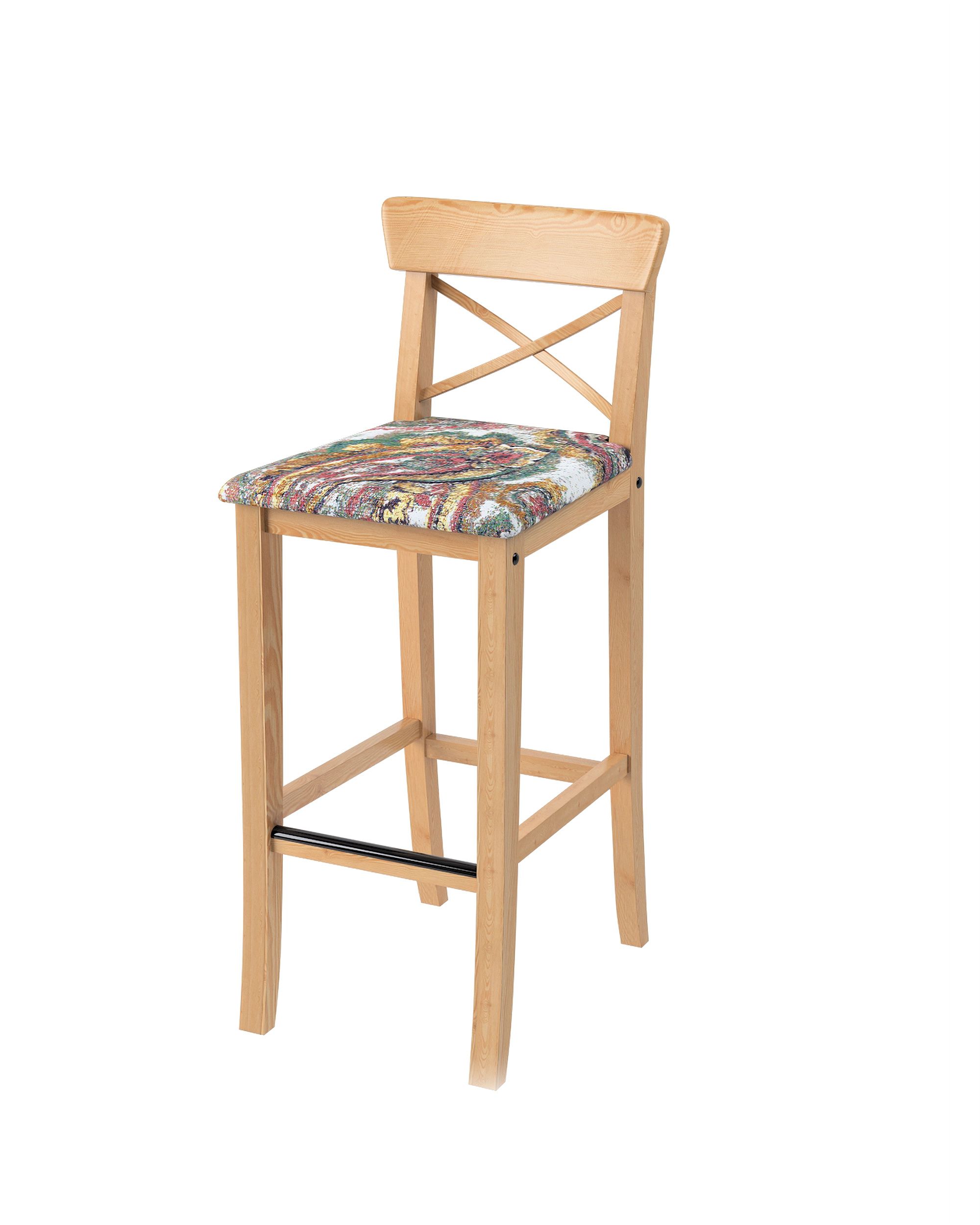 Cover for Ingolf bar chair with upholstered seat colour multicolour fabric structured, patterned