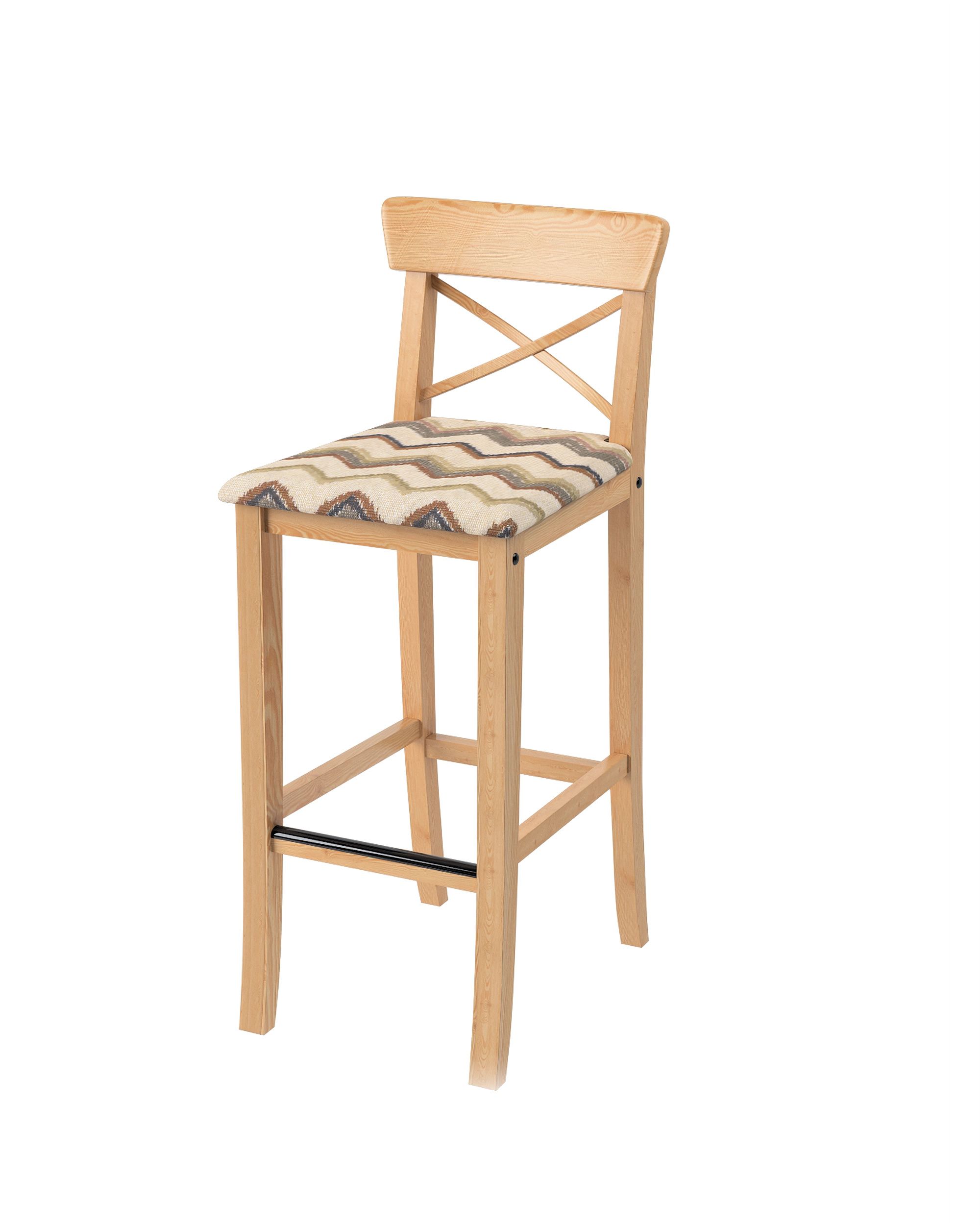 Cover for Ingolf bar chair with upholstered seat colour beige fabric structured, patterned