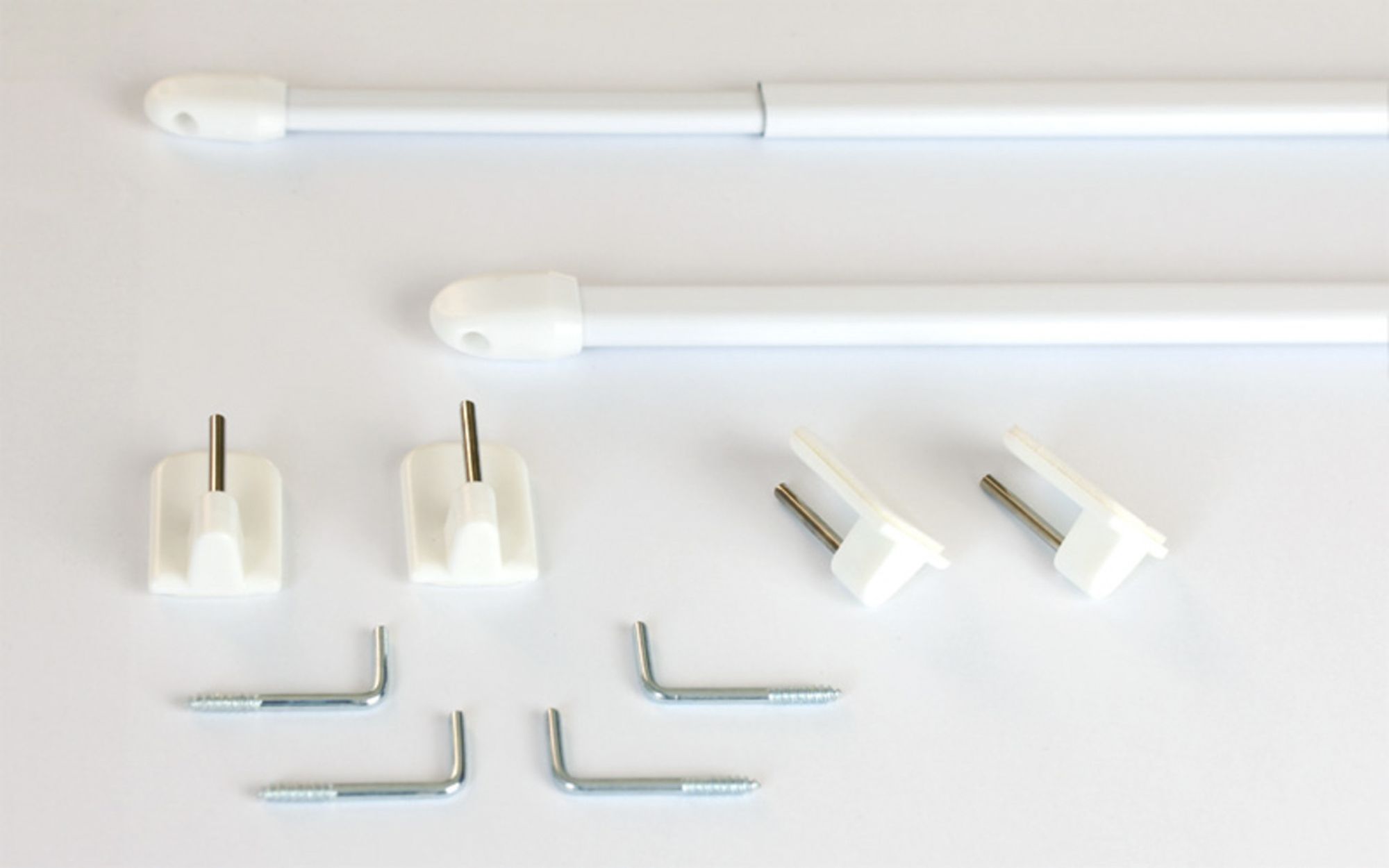 Lower pelmet pole - white (set of 2)
