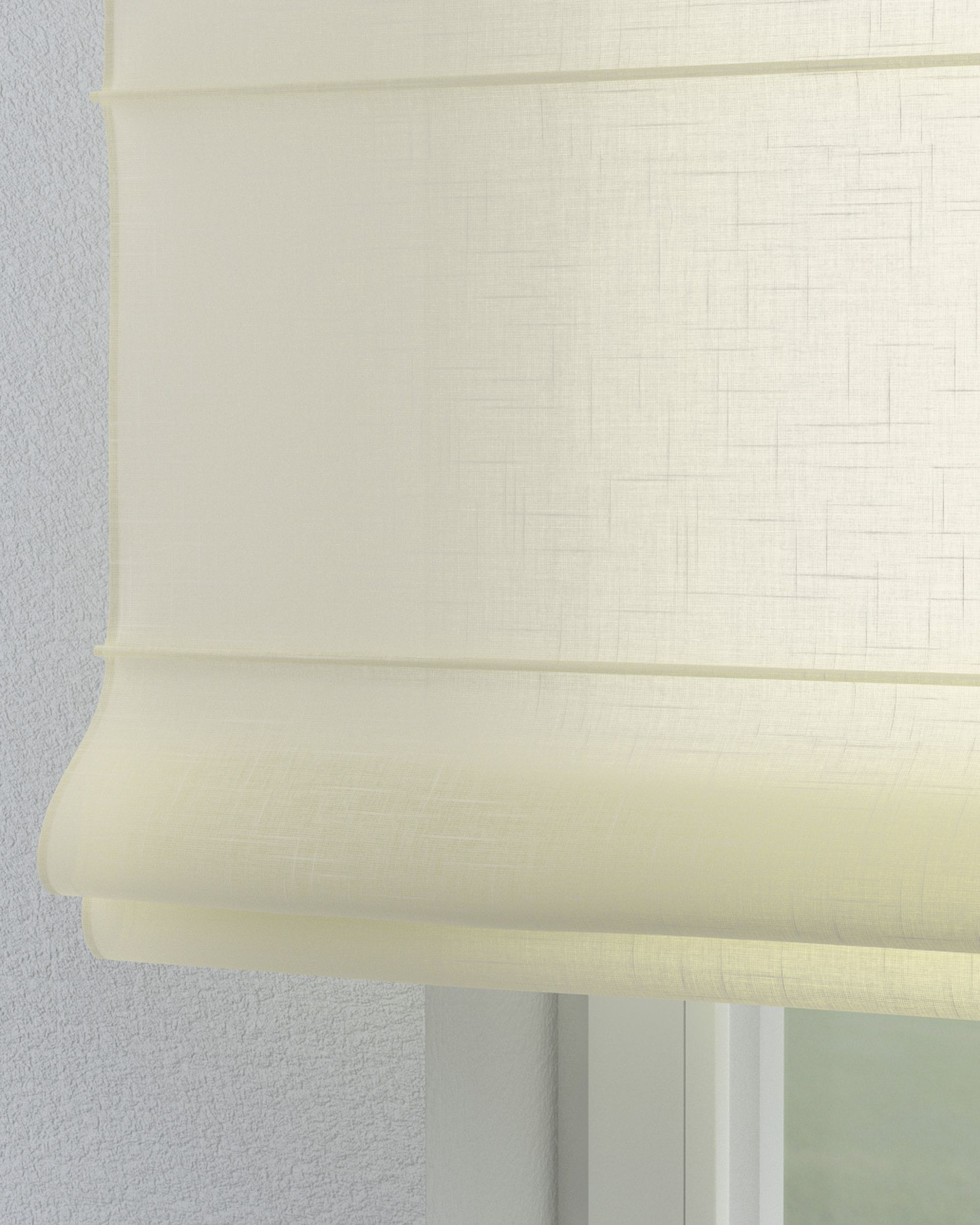 Torino slot Roman blind colour cream fabric semi-sheer, structured (hover)