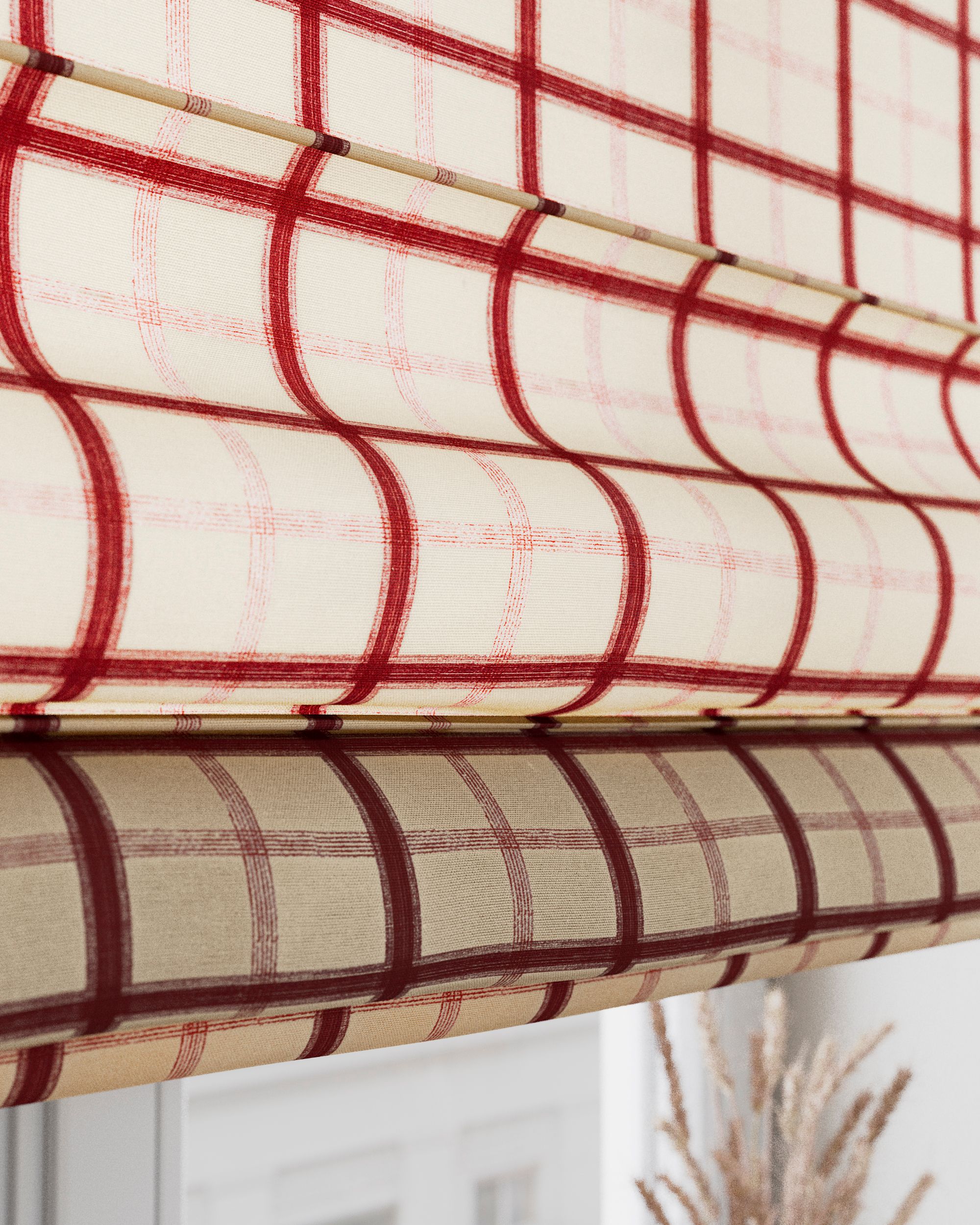 Torino slot Roman blind colour red fabric patterned (hover)