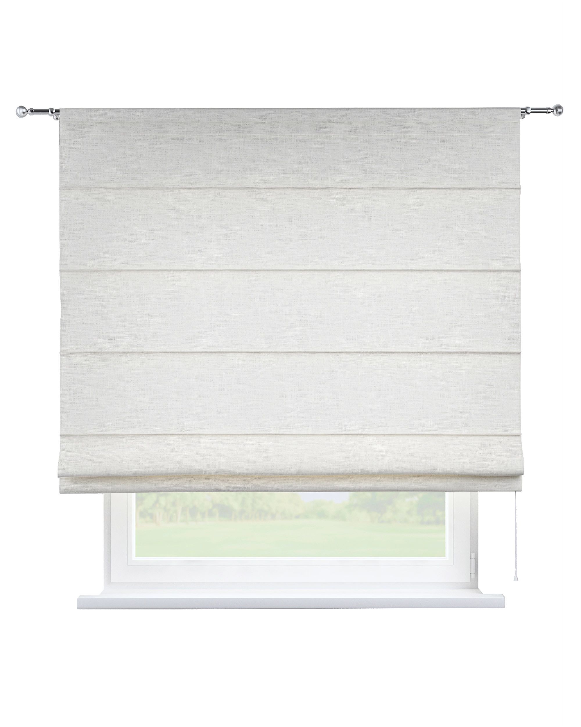 Torino slot Roman blind colour cream fabric structured