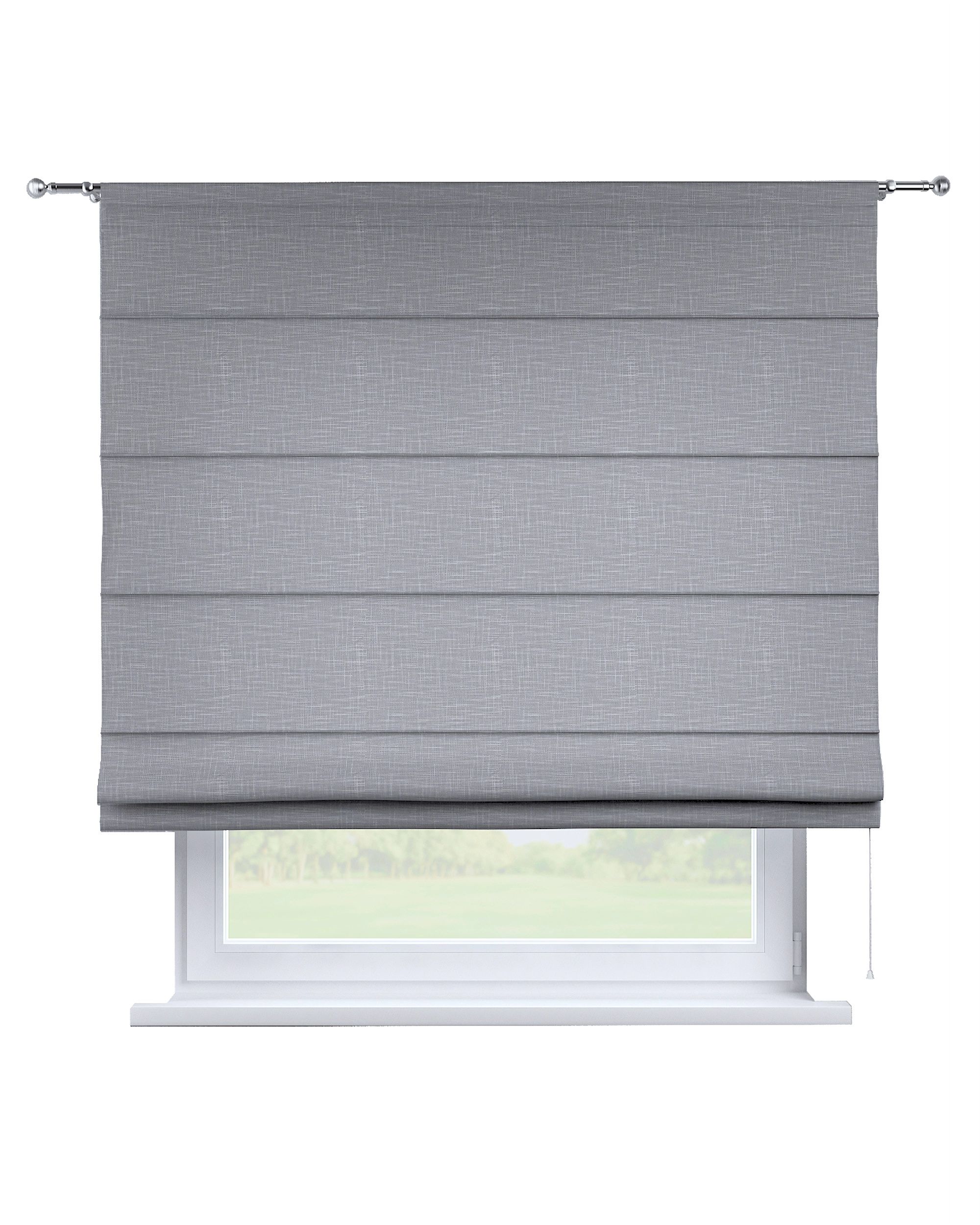 Torino slot Roman blind colour grey fabric structured
