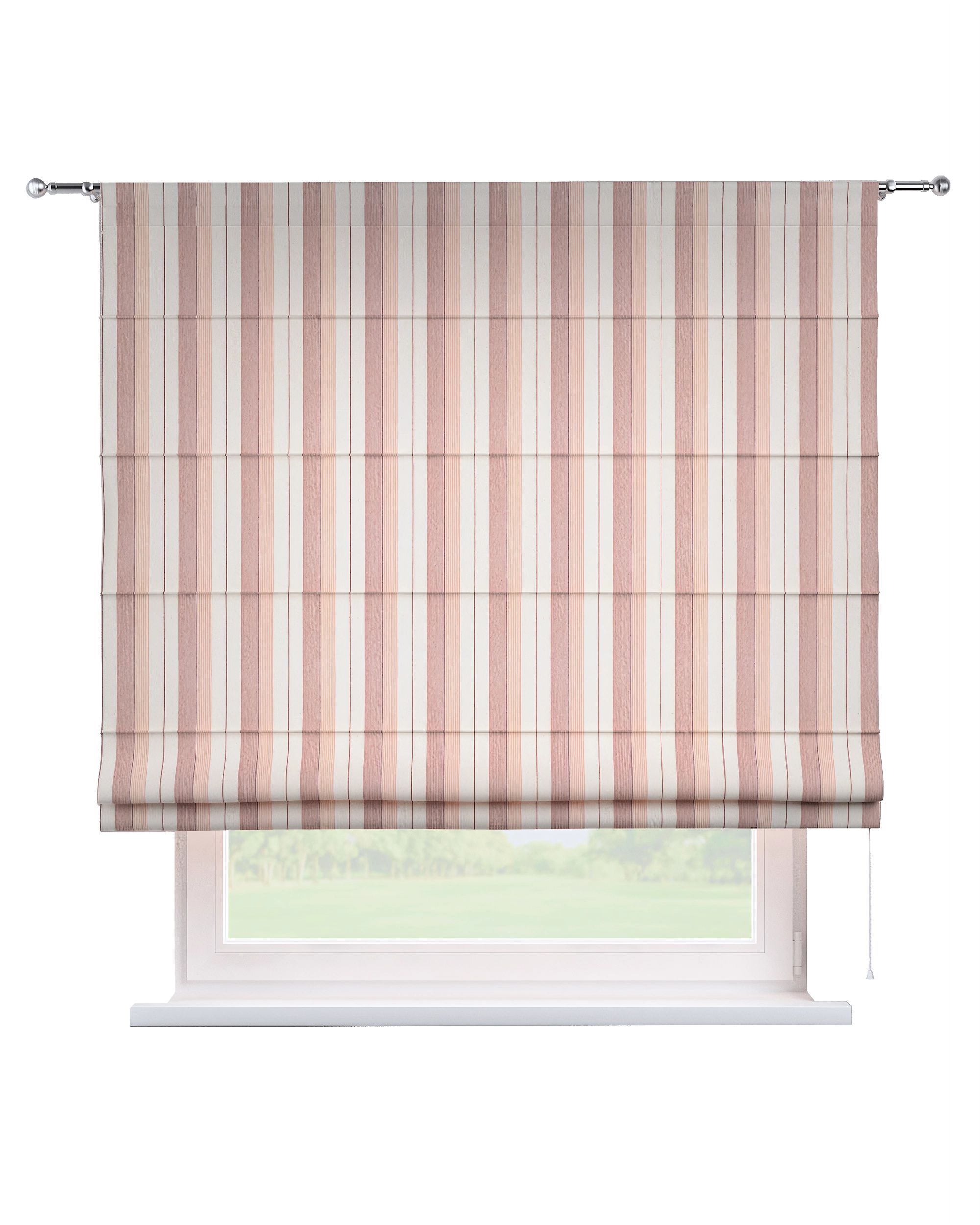Torino slot Roman blind colour red fabric structured, patterned