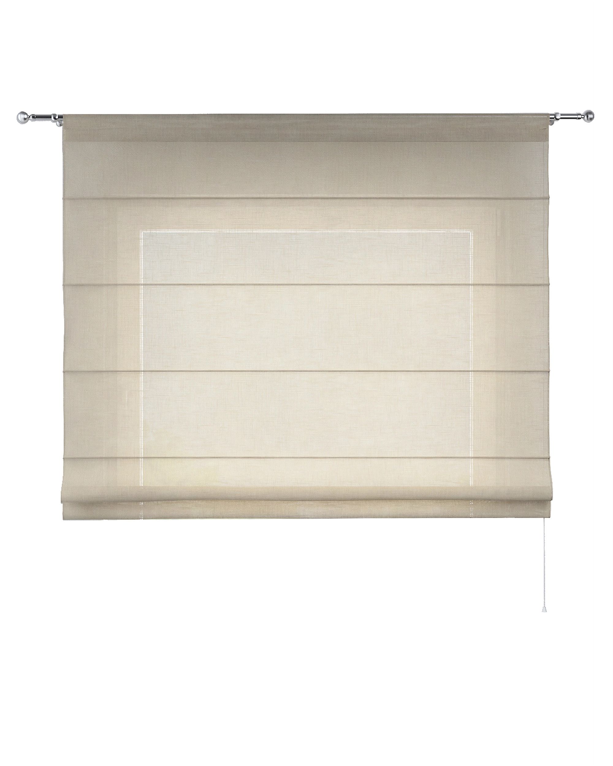 Torino slot Roman blind colour cream fabric semi-sheer, structured (hover)