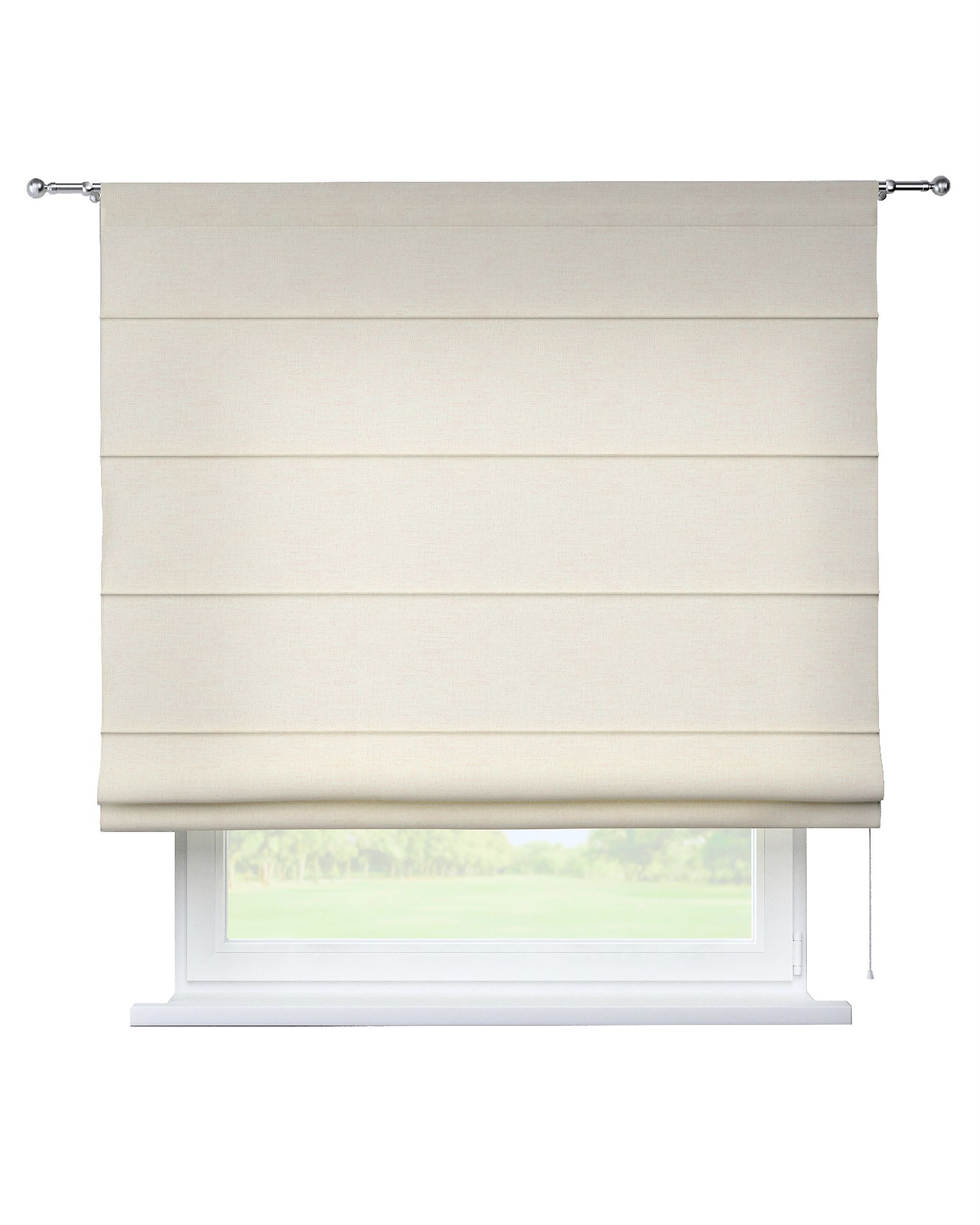Torino slot Roman blind colour cream fabric structured