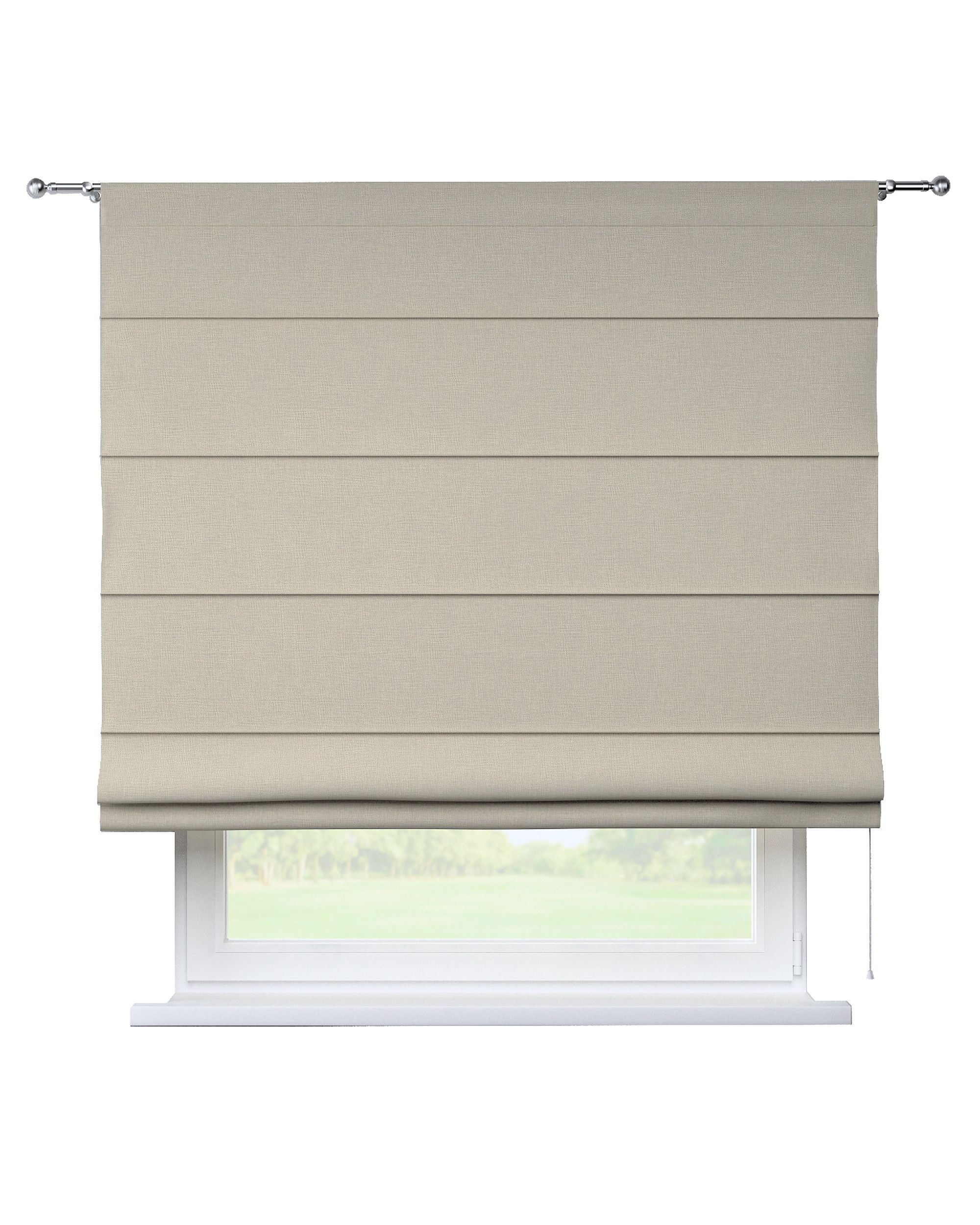 Torino slot Roman blind colour grey fabric structured