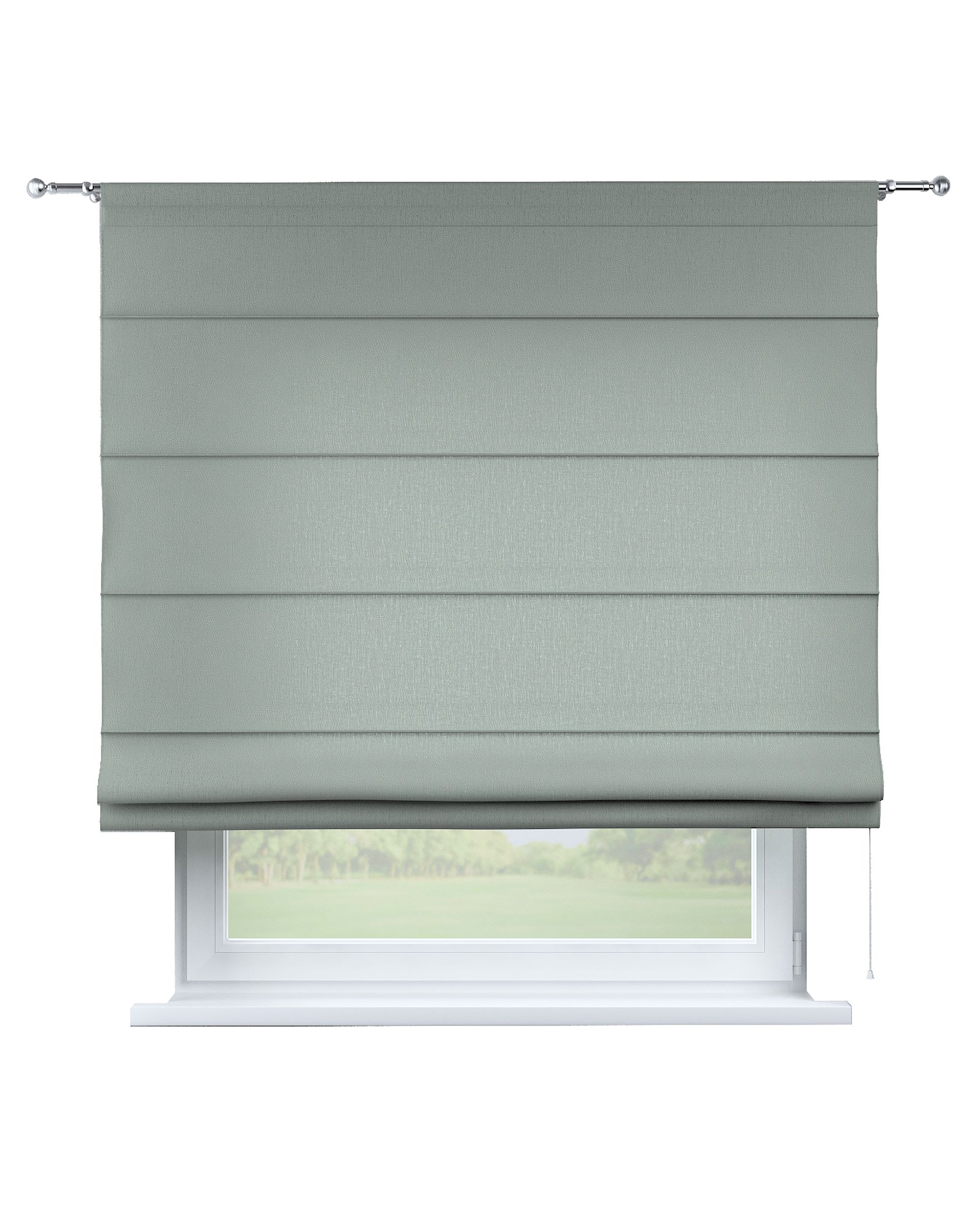 Torino slot Roman blind colour grey fabric semi-sheer, structured