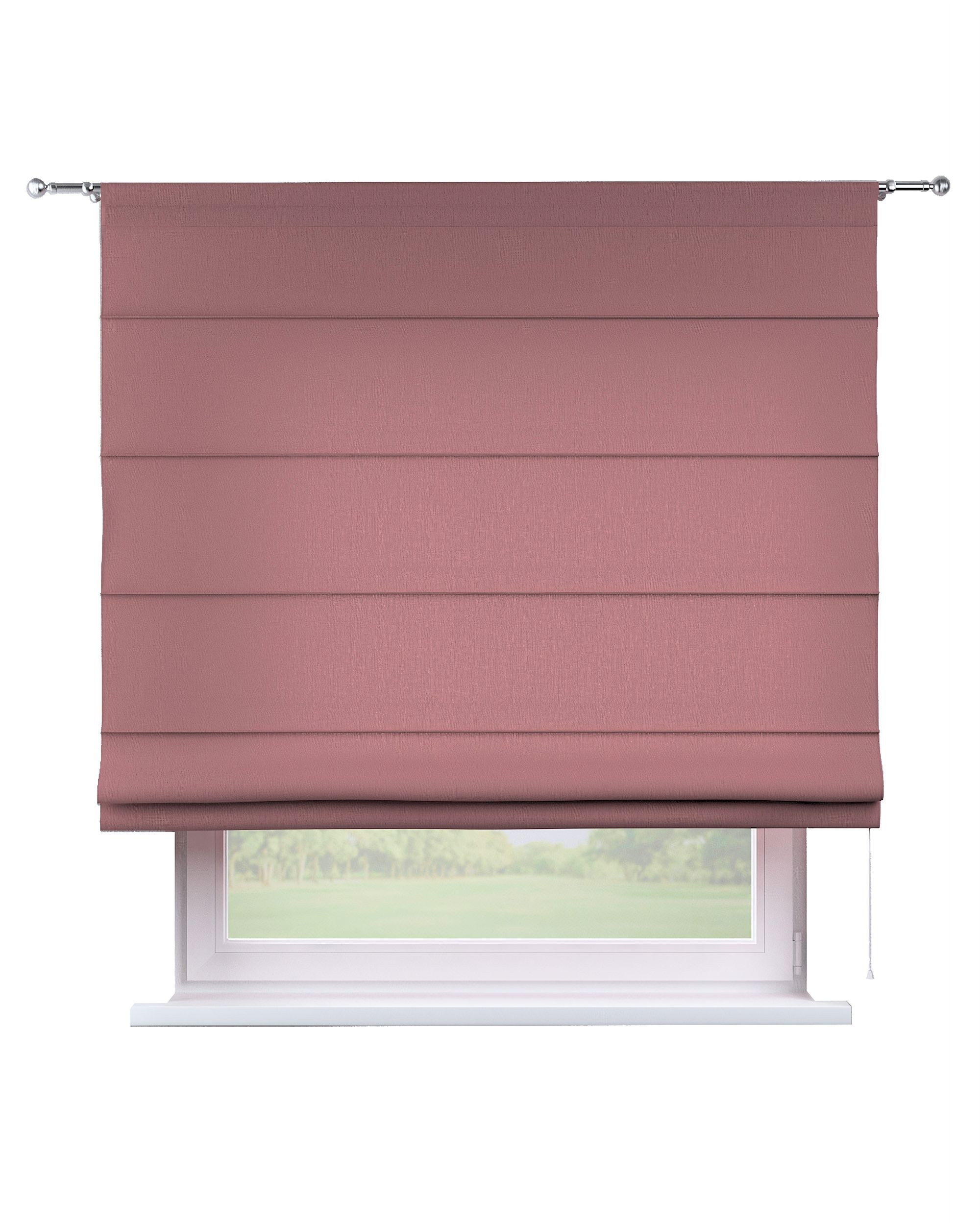 Torino slot Roman blind colour pink fabric semi-sheer, structured