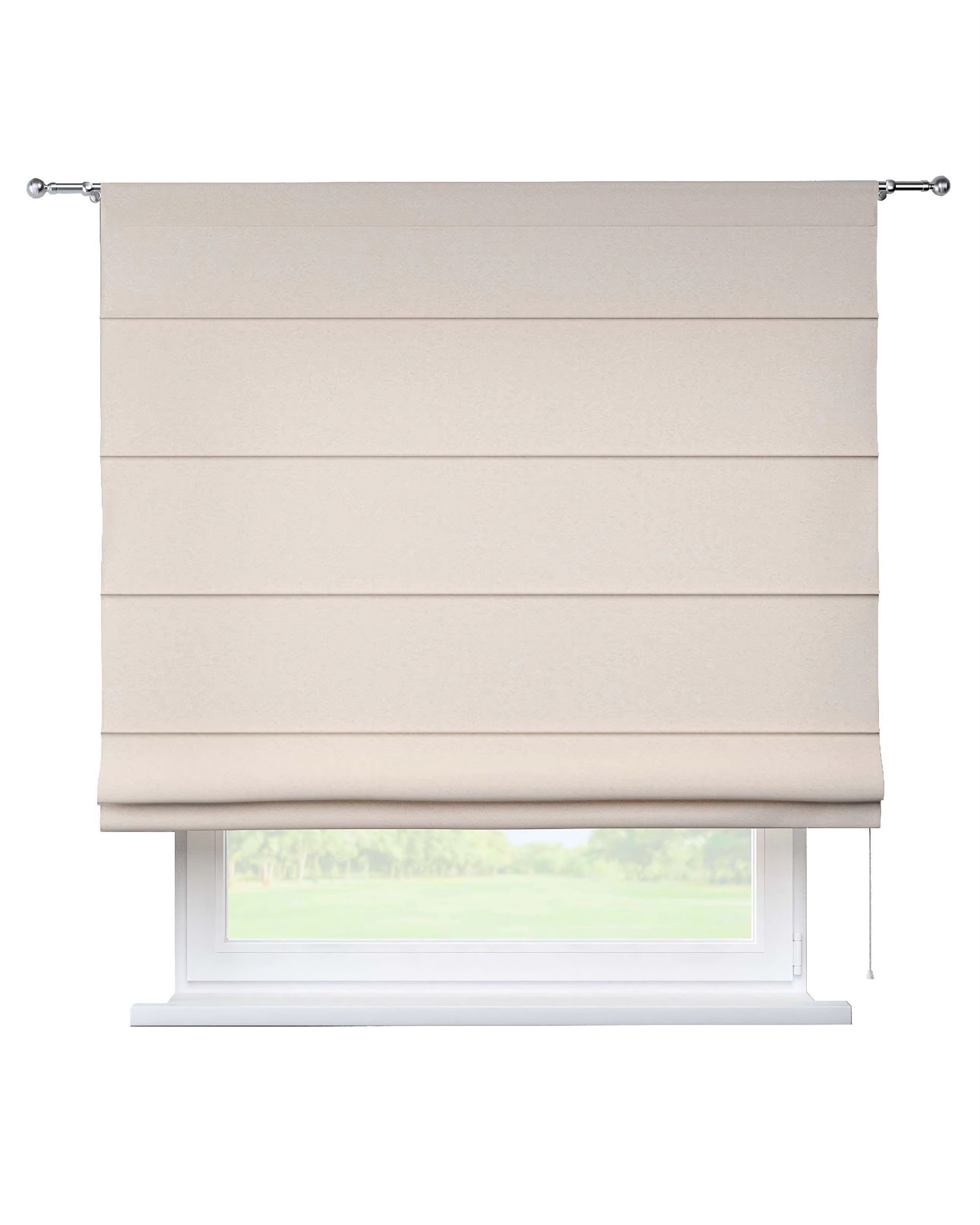Torino slot Roman blind colour beige fabric structured
