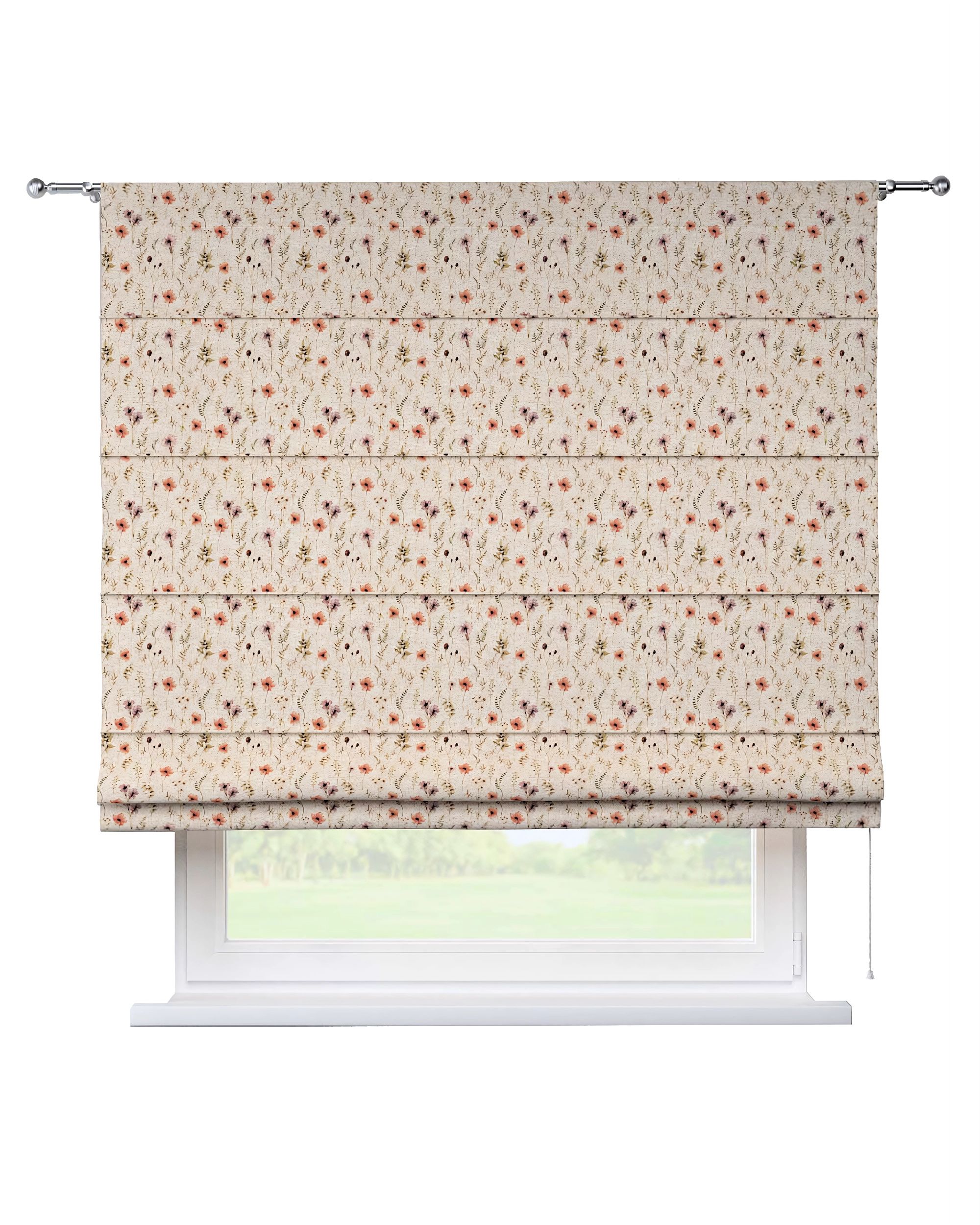 Torino slot Roman blind colour multicolour fabric structured, patterned