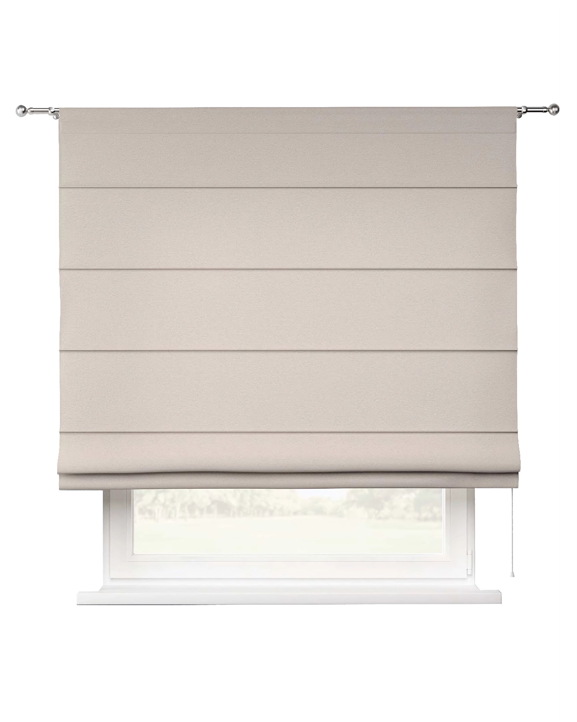 Torino slot Roman blind colour beige fabric structured