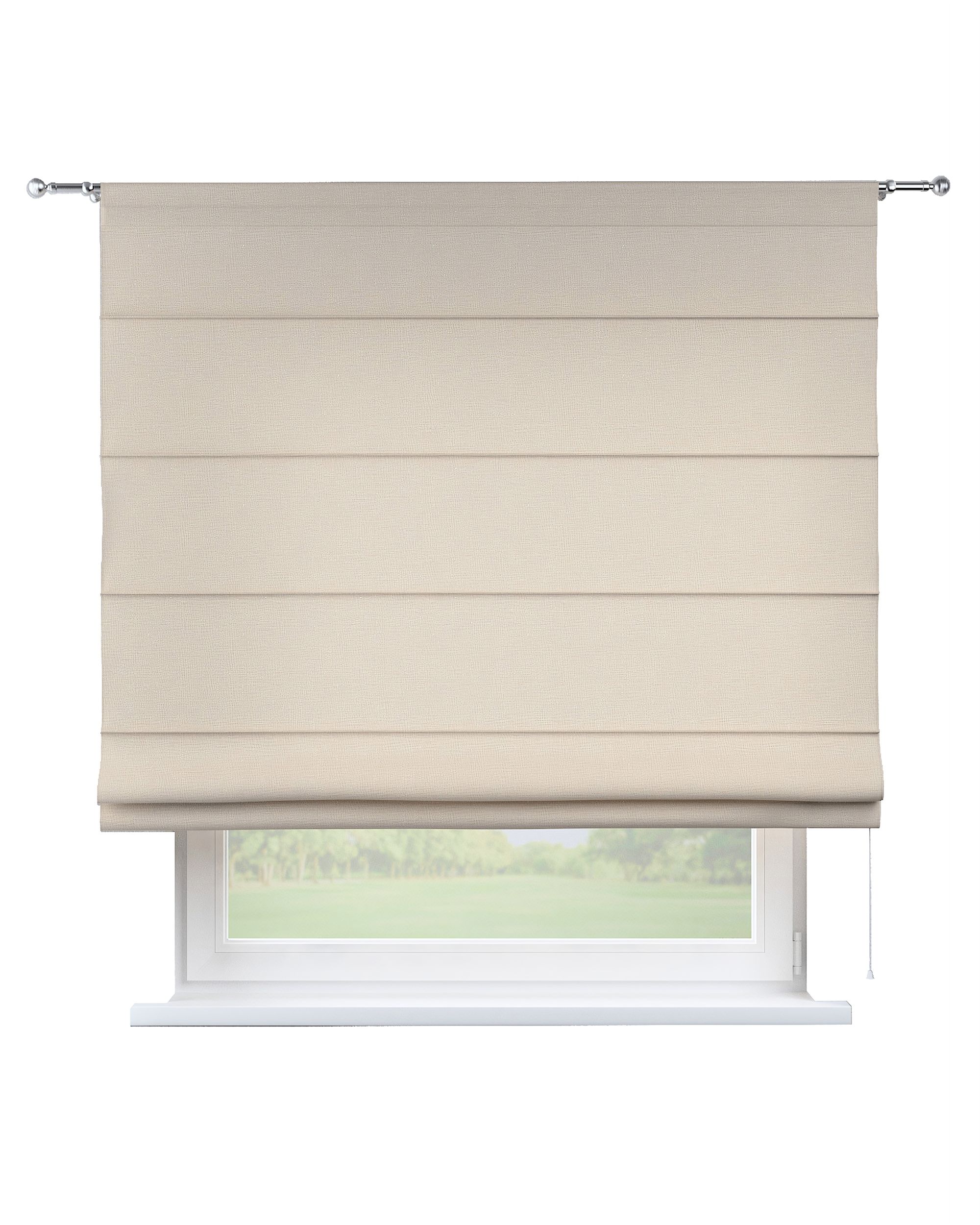Torino slot Roman blind colour beige fabric semi-sheer, structured