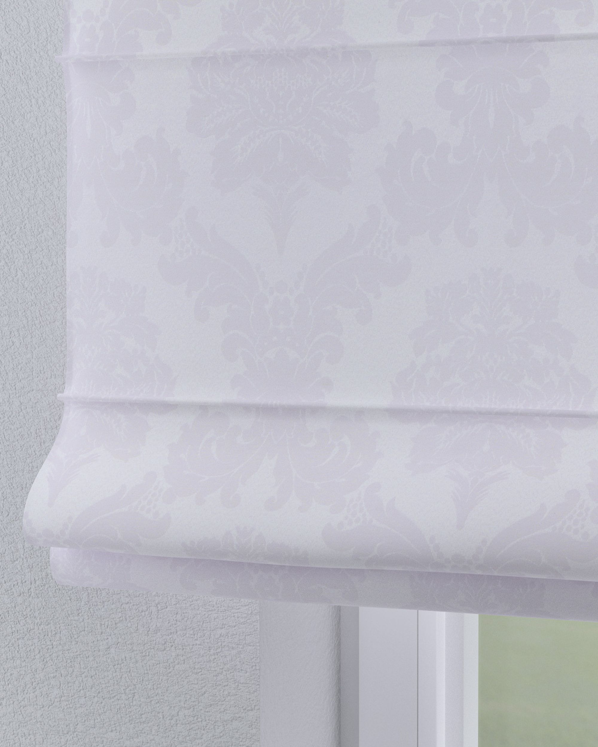 Torino slot Roman blind colour white fabric gloss, structured, patterned (hover)