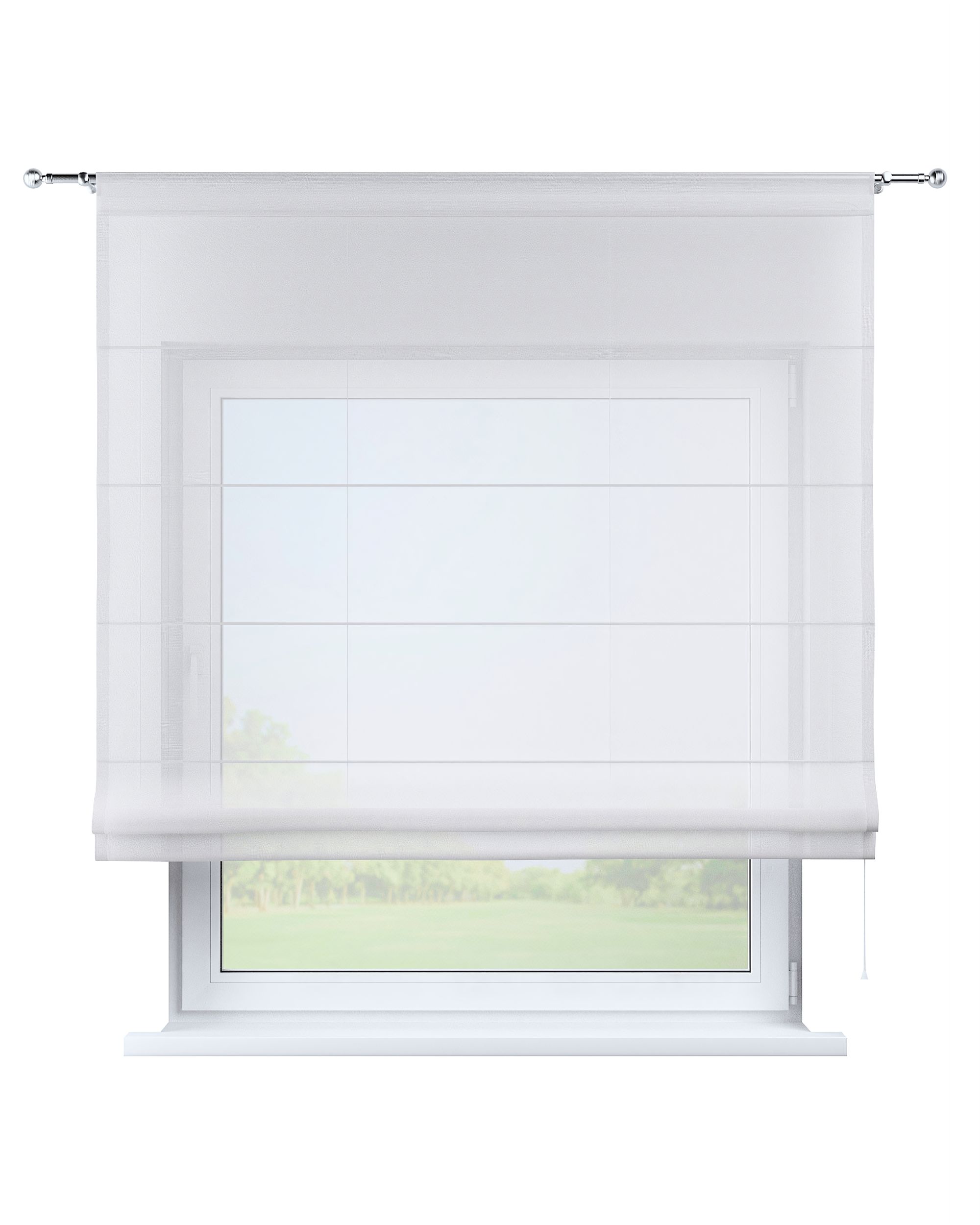 Seville voile blind colour cream fabric semi-sheer, structured