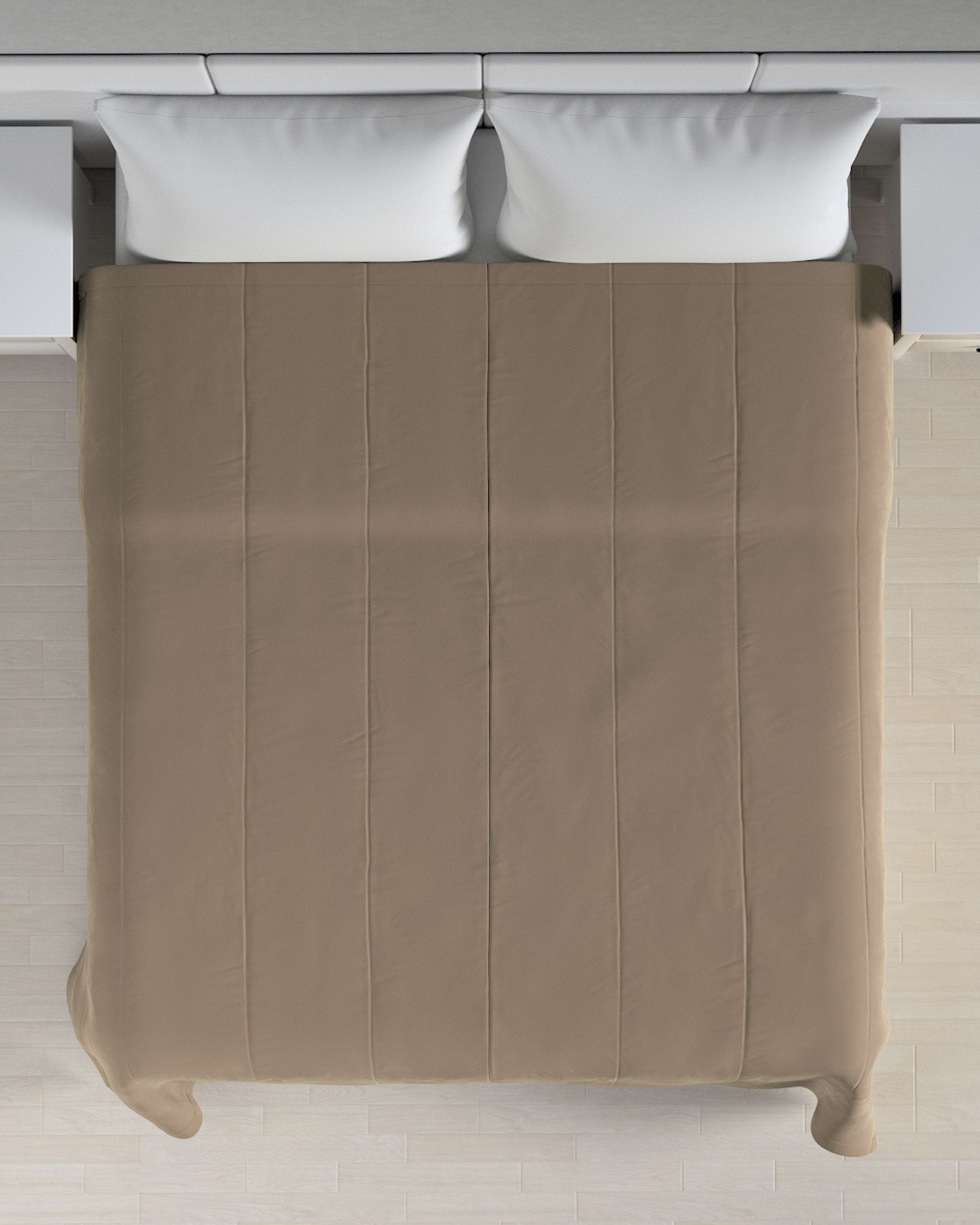Velvet stripe quilted throw colour beige fabric gloss, velvet (hover)