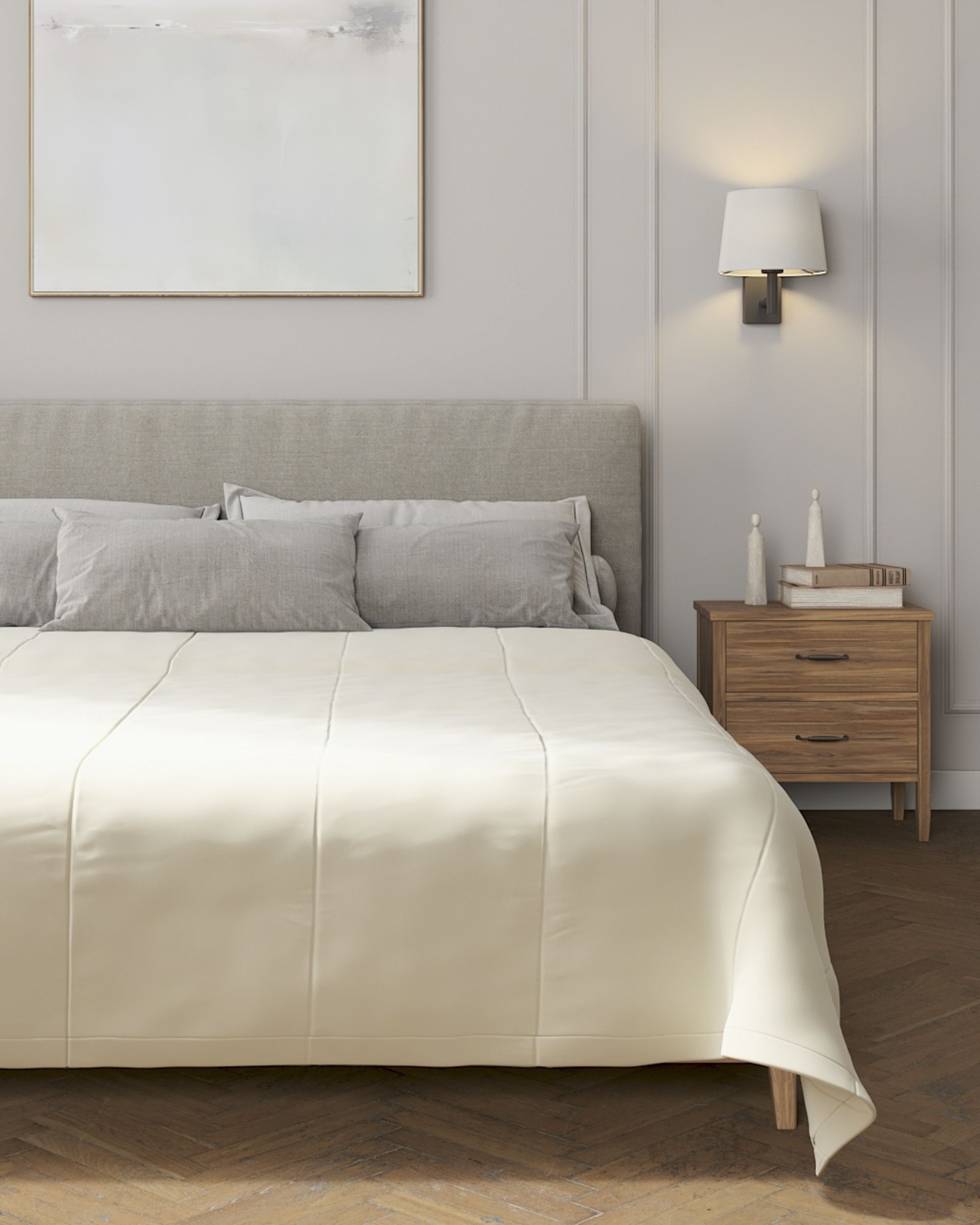 Velvet stripe quilted throw colour cream fabric gloss, velvet (hover)