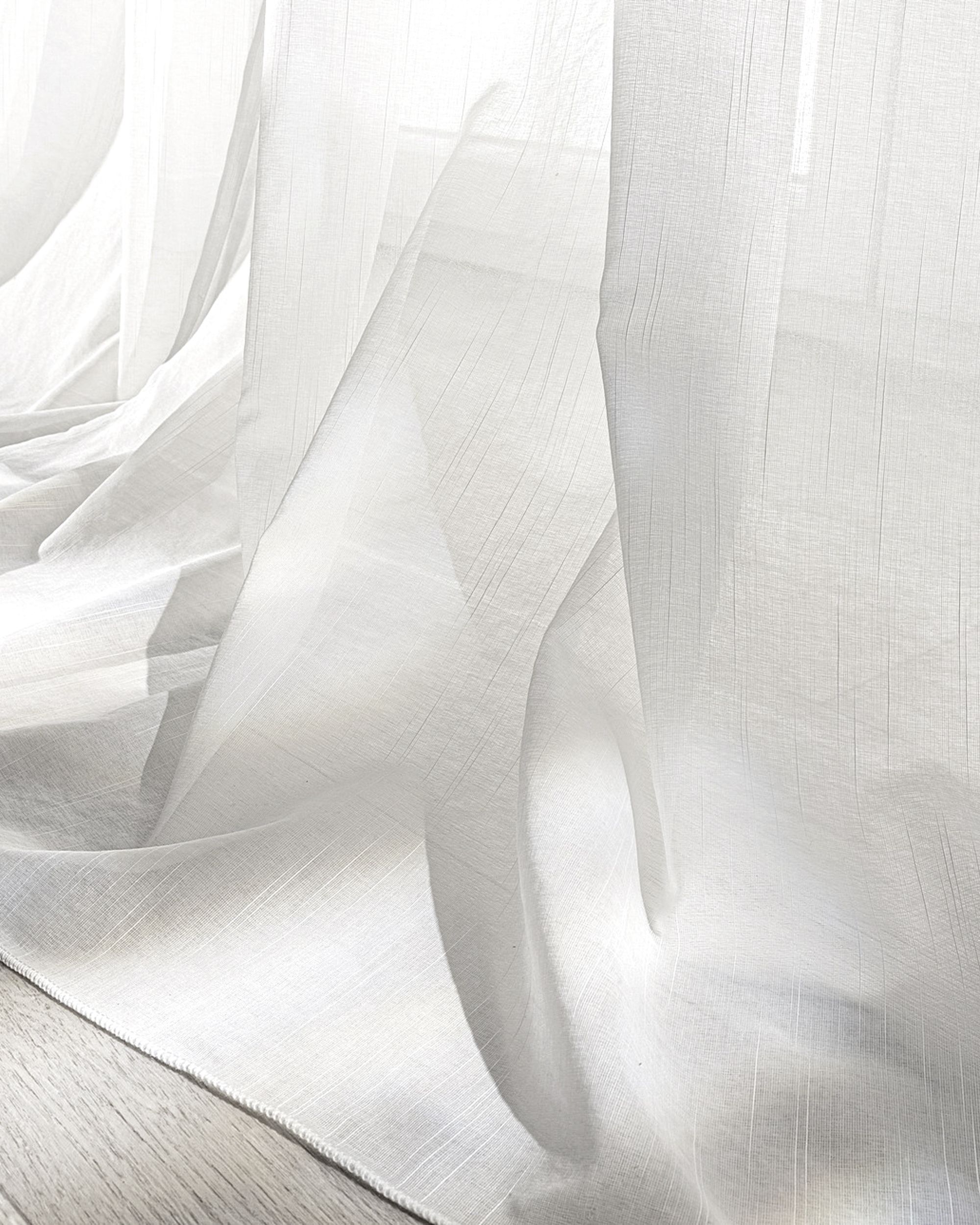 Wave Curtain colour cream fabric semi-sheer, structured, patterned