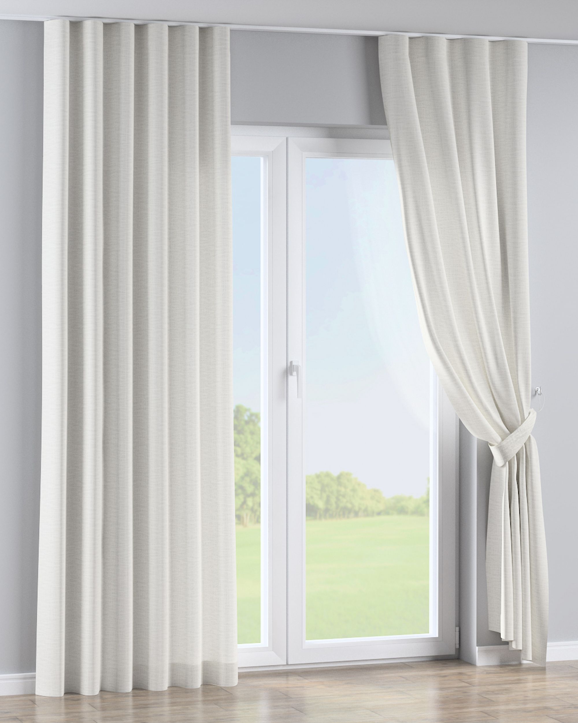 Wave Curtain colour cream fabric structured (hover)
