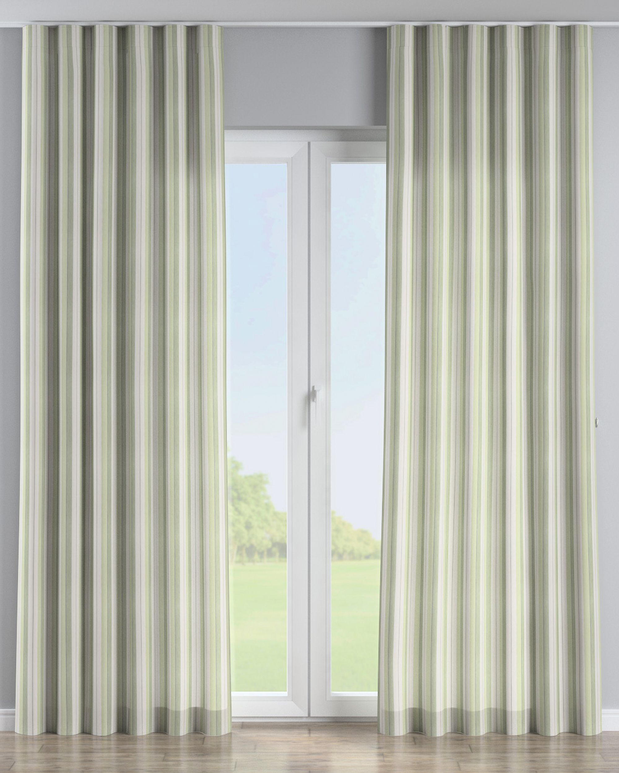 Wave Curtain colour green fabric structured, patterned