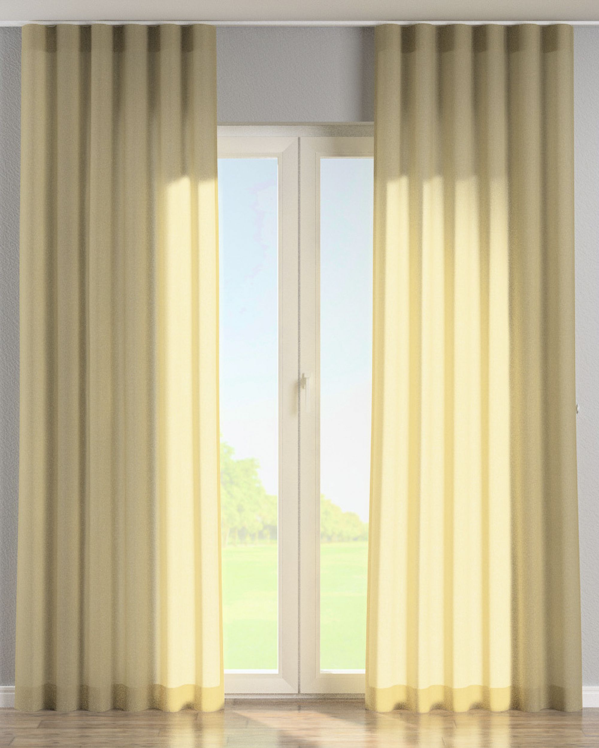 Wave Curtain colour beige fabric semi-sheer, gloss, structured