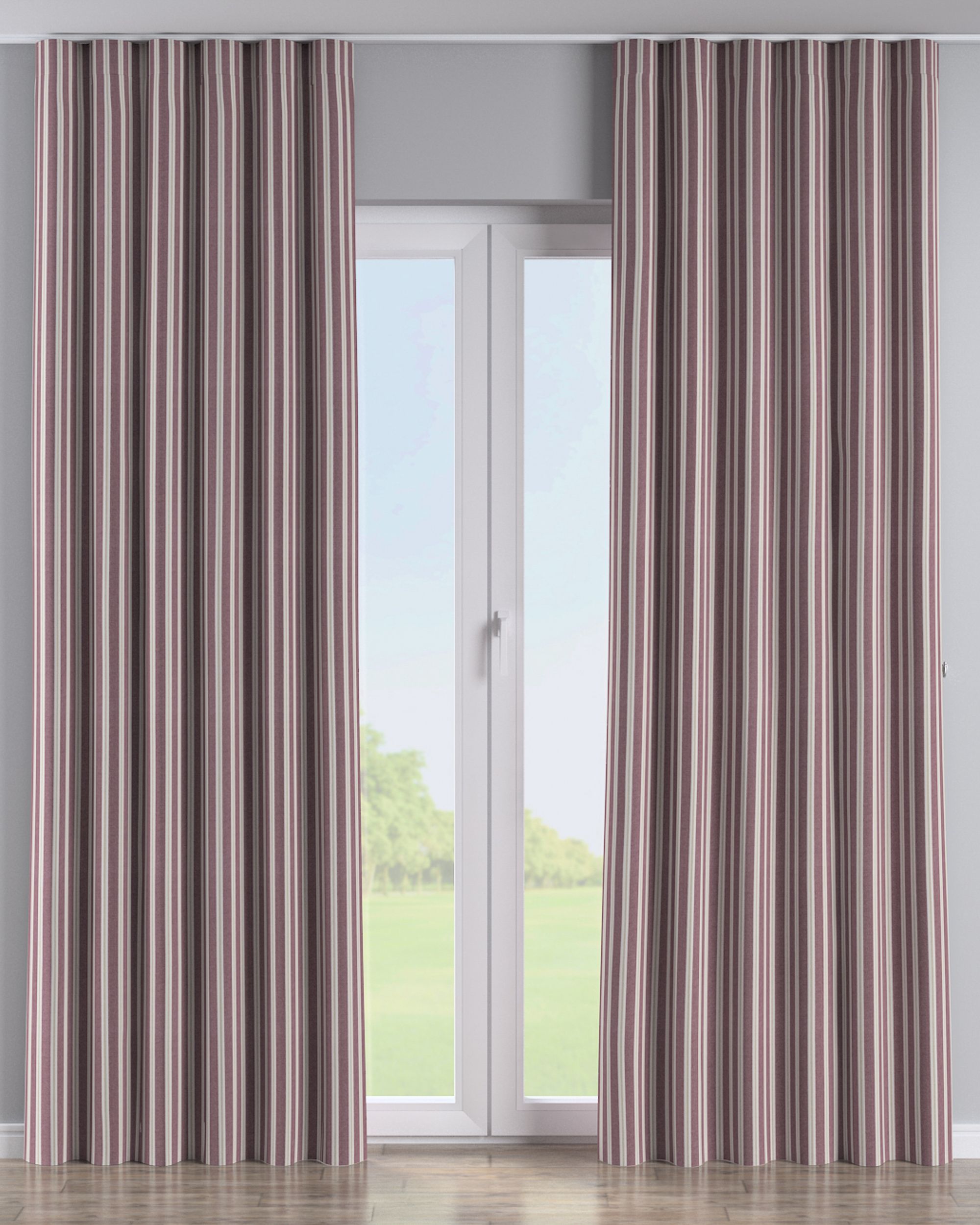 Wave Curtain colour red fabric structured, patterned
