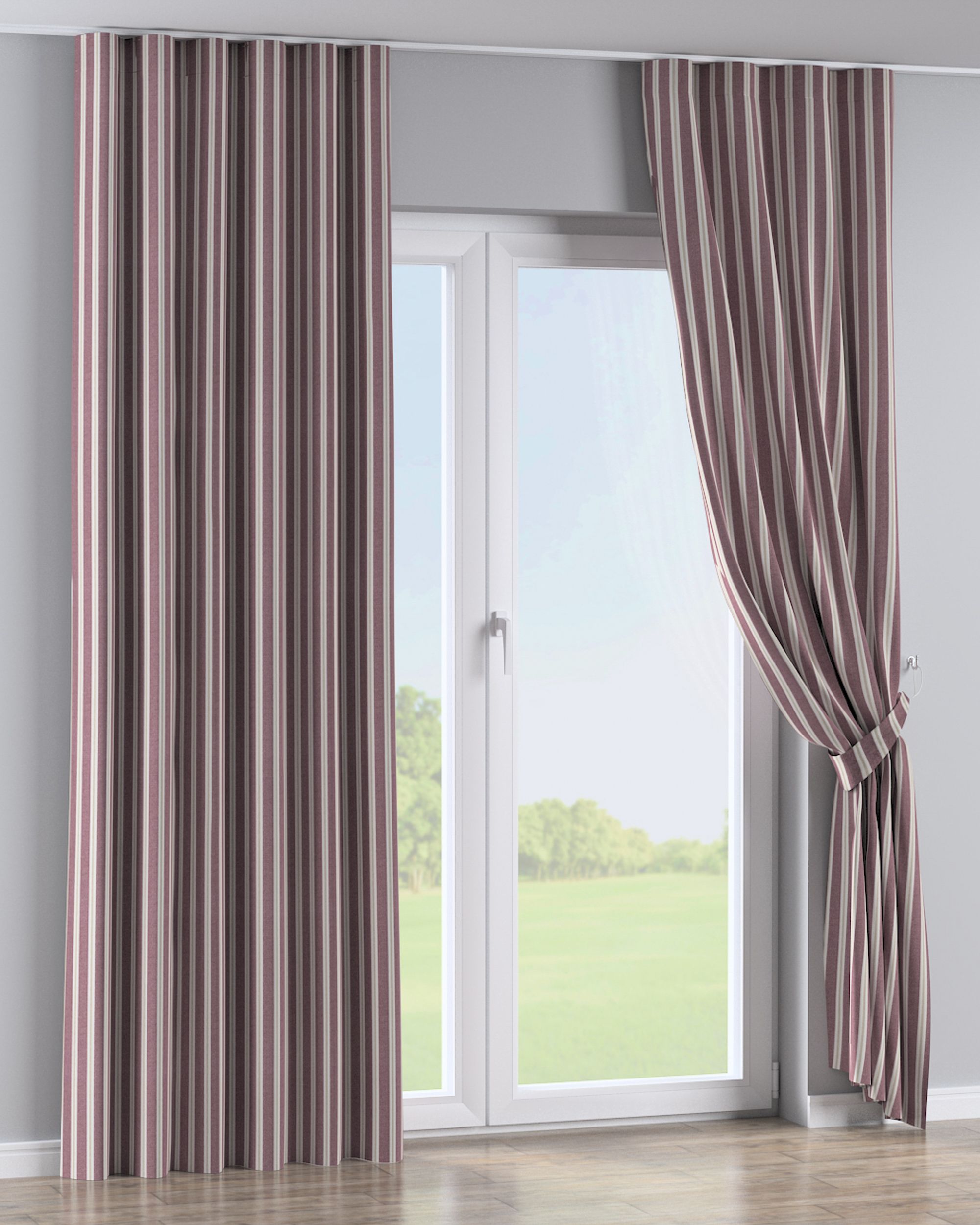 Wave Curtain colour red fabric structured, patterned (hover)