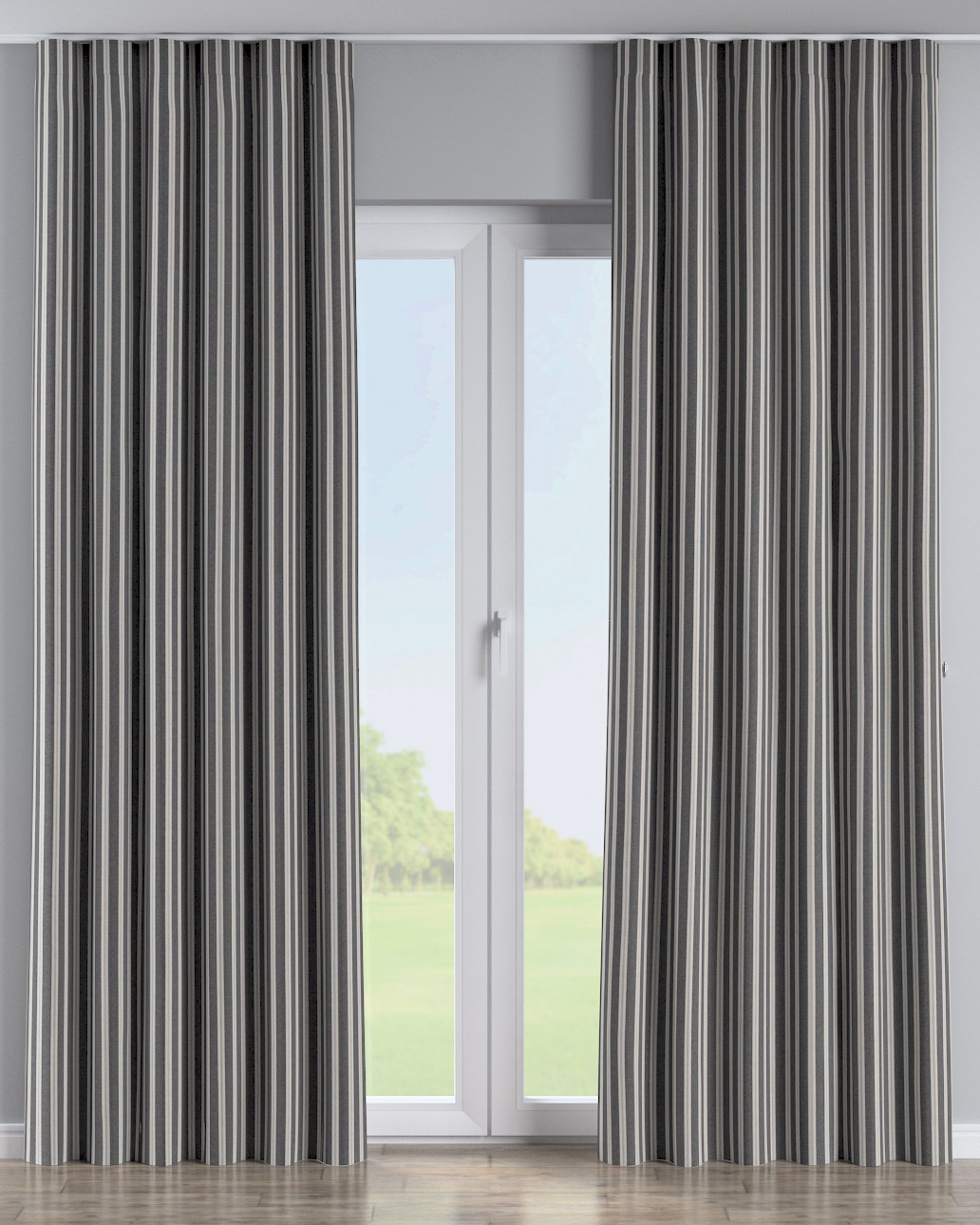 Wave Curtain colour black fabric structured, patterned