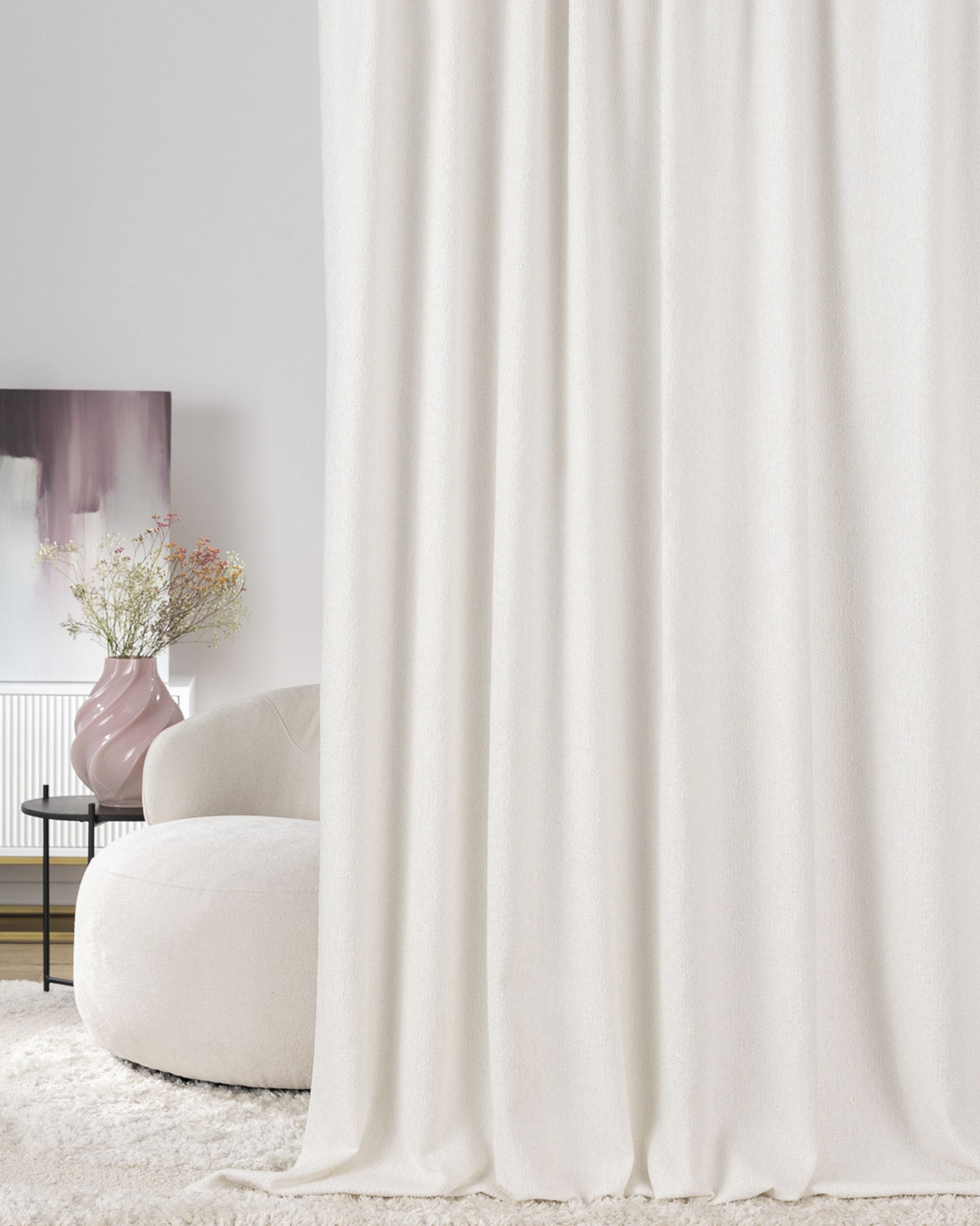 Wave Curtain colour white fabric structured (hover)