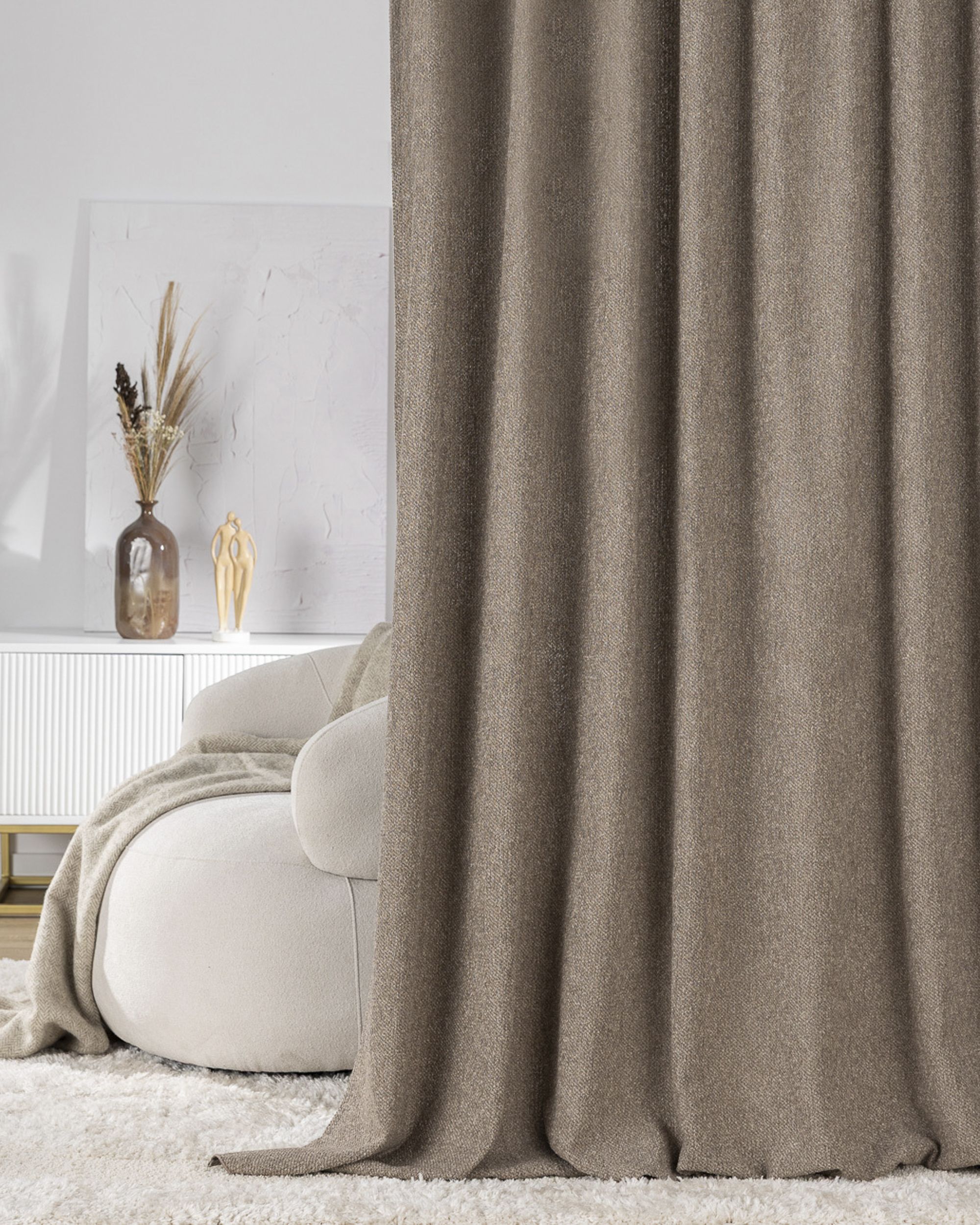 Wave Curtain colour beige fabric structured (hover)