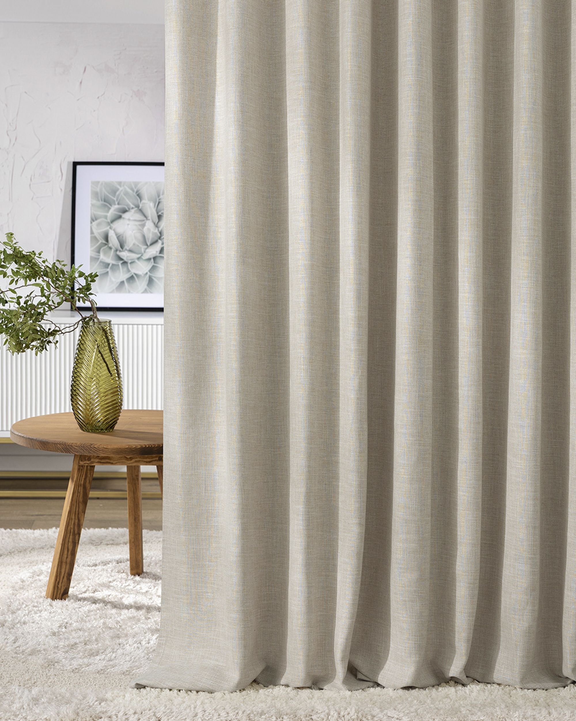 Wave Curtain colour beige fabric structured (hover)