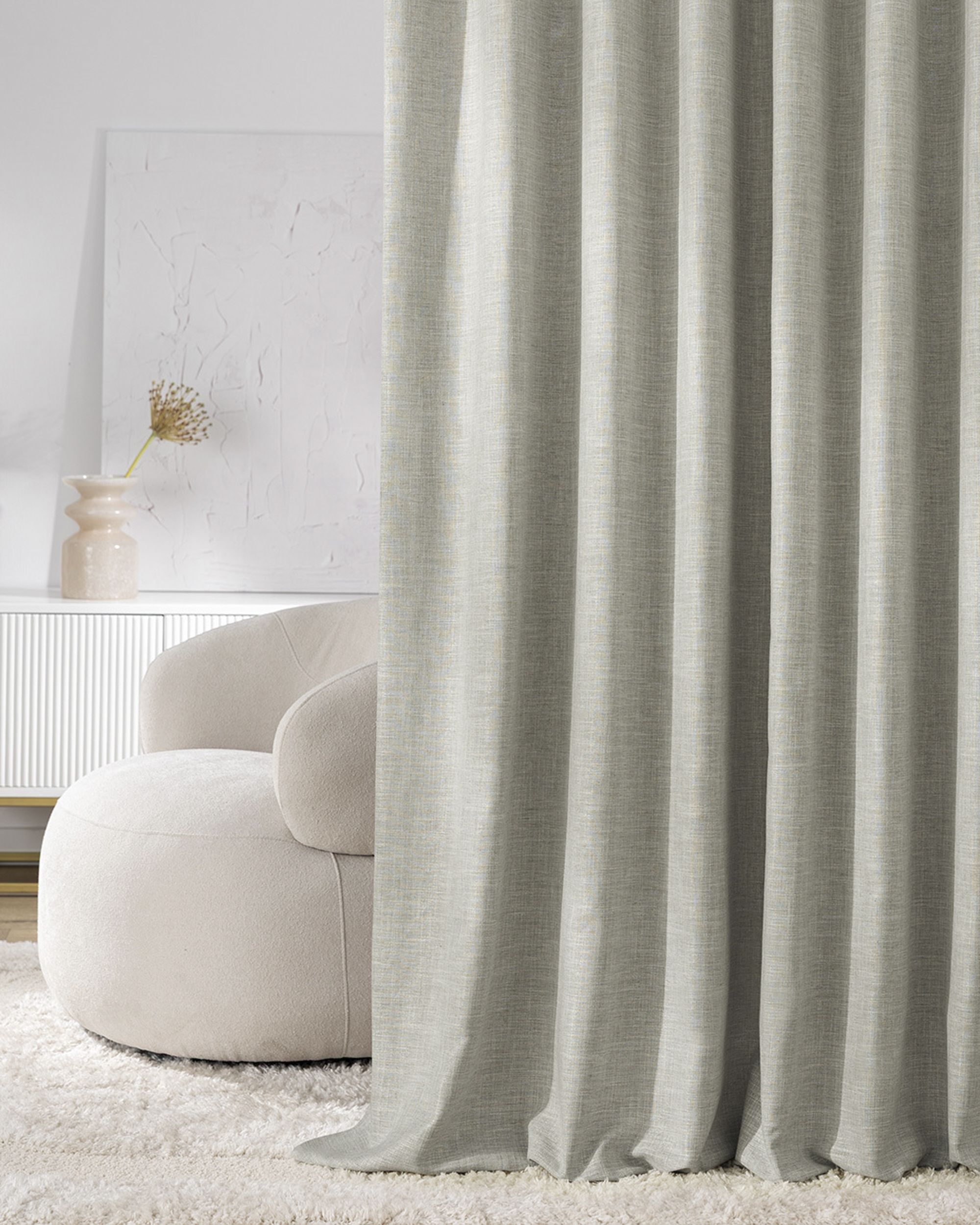 Wave Curtain colour grey fabric structured (hover)