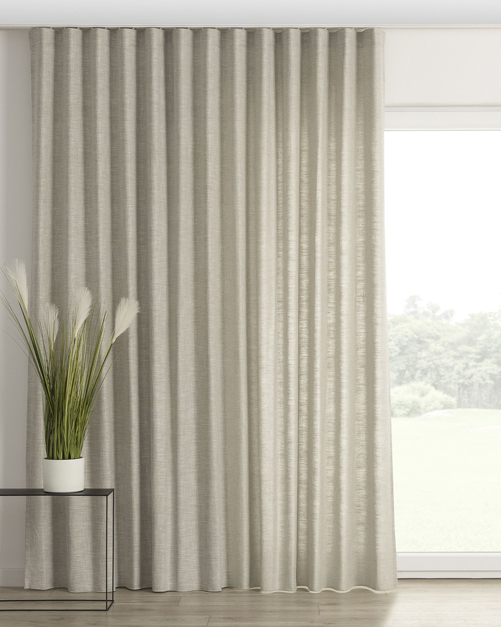 Wave Curtain colour grey fabric structured