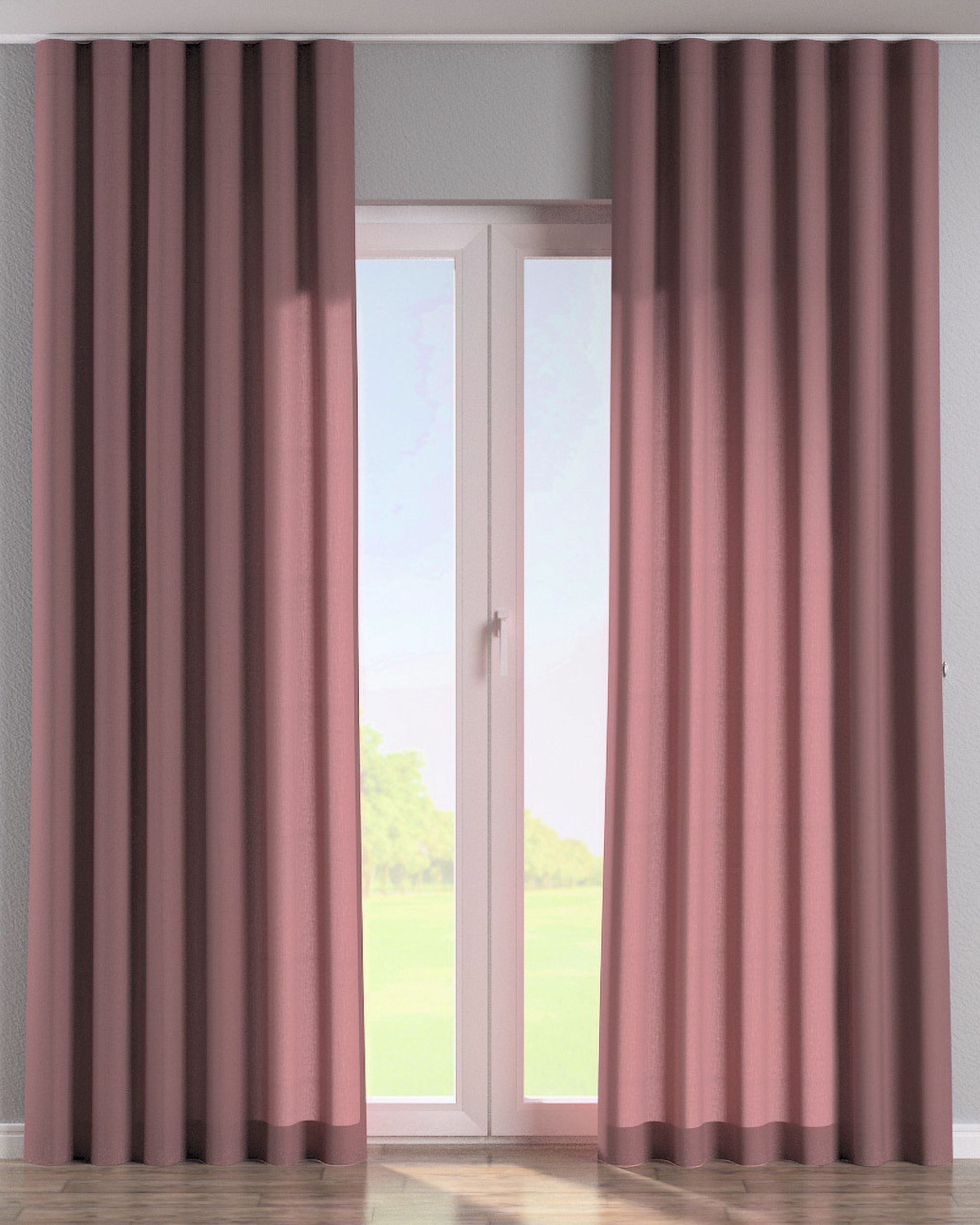 Wave Curtain colour pink fabric semi-sheer, structured
