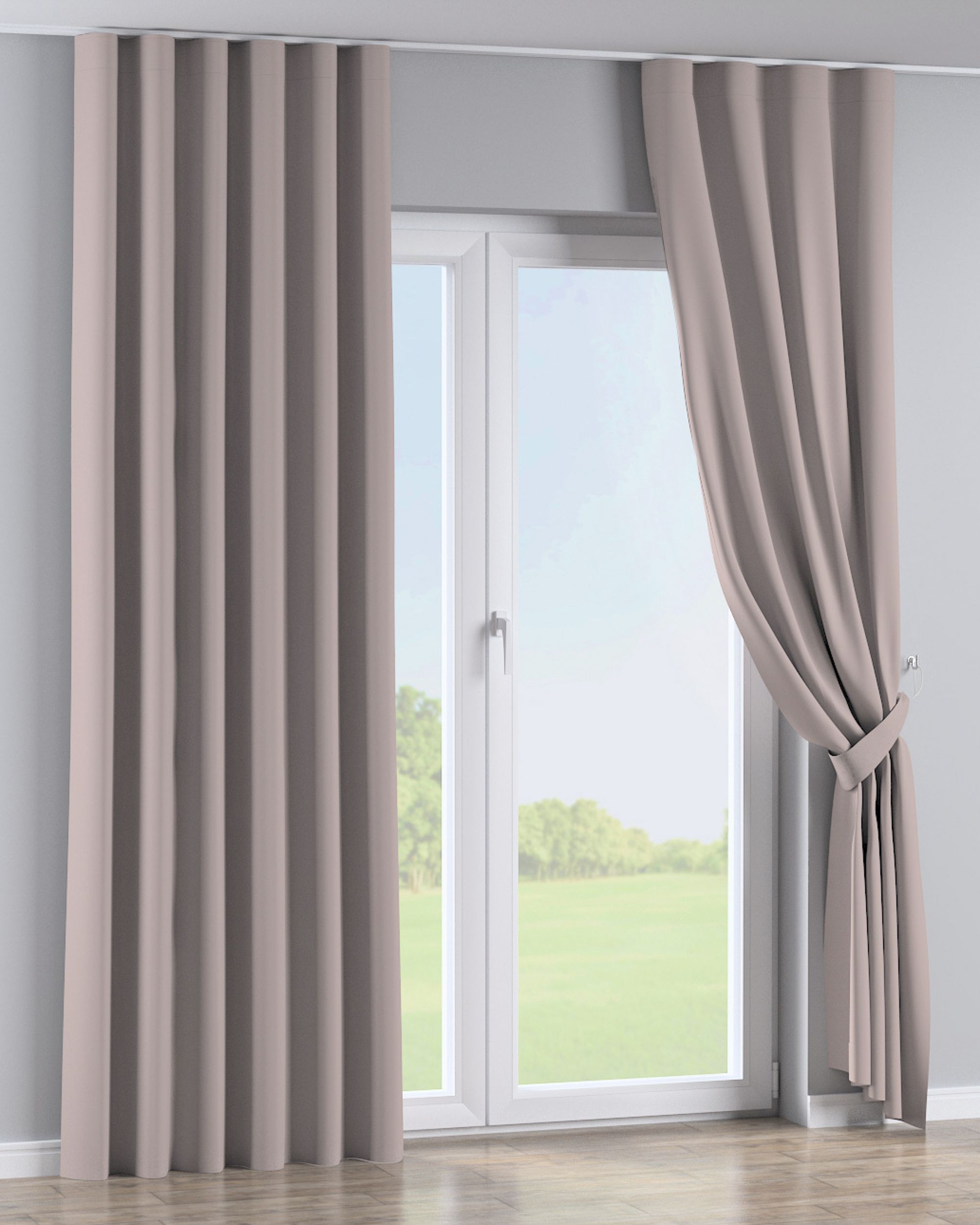 Wave Curtain colour beige fabric blackout (hover)