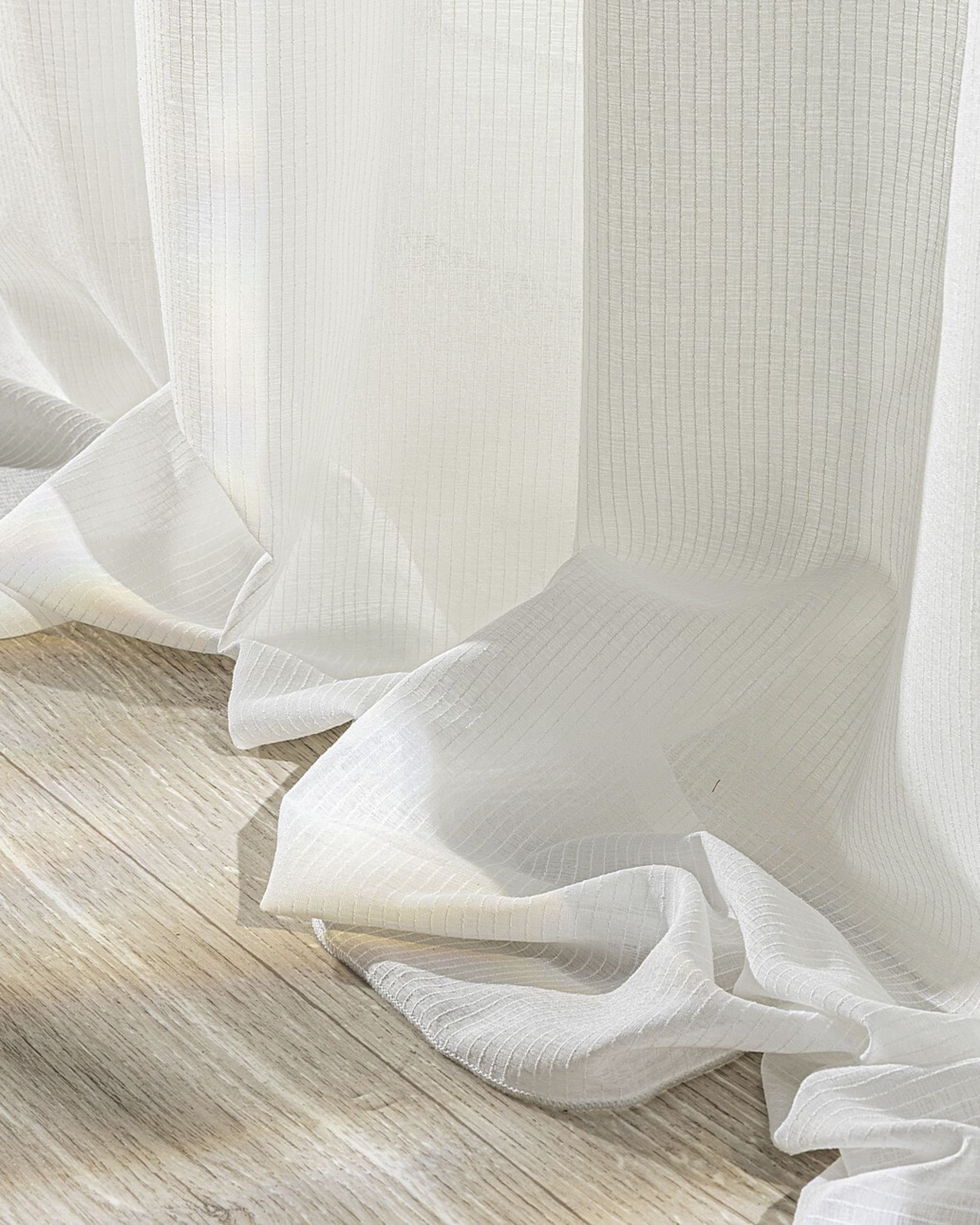 Double pinch pleat curtain colour cream fabric semi-sheer, structured, patterned
