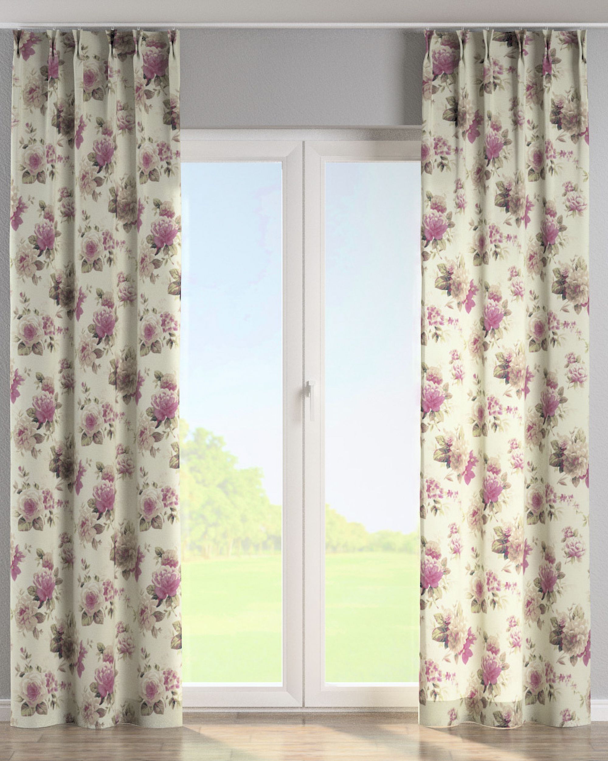 Double pinch pleat curtain colour multicolour fabric patterned