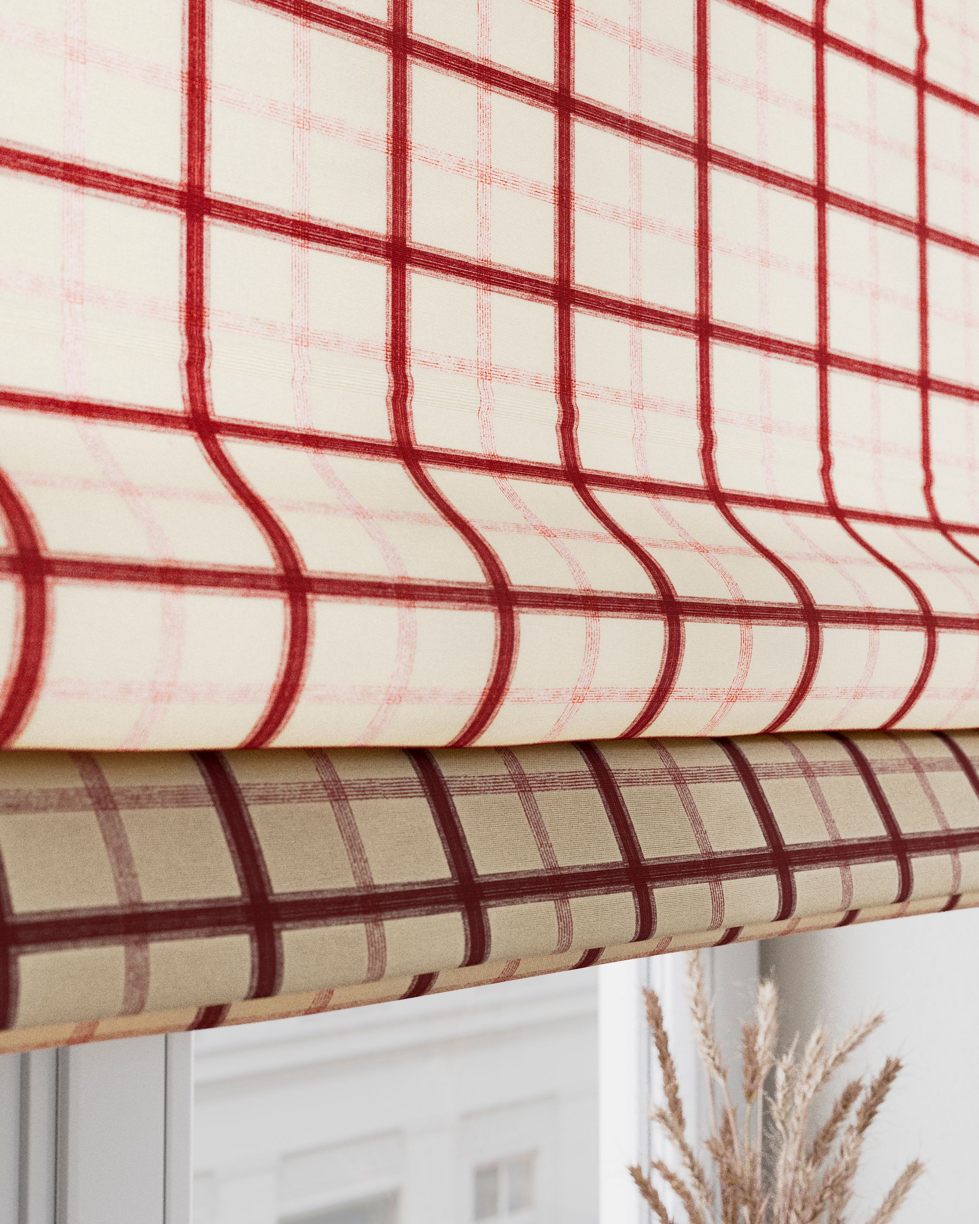 Bari Roman blind colour red fabric patterned (hover)