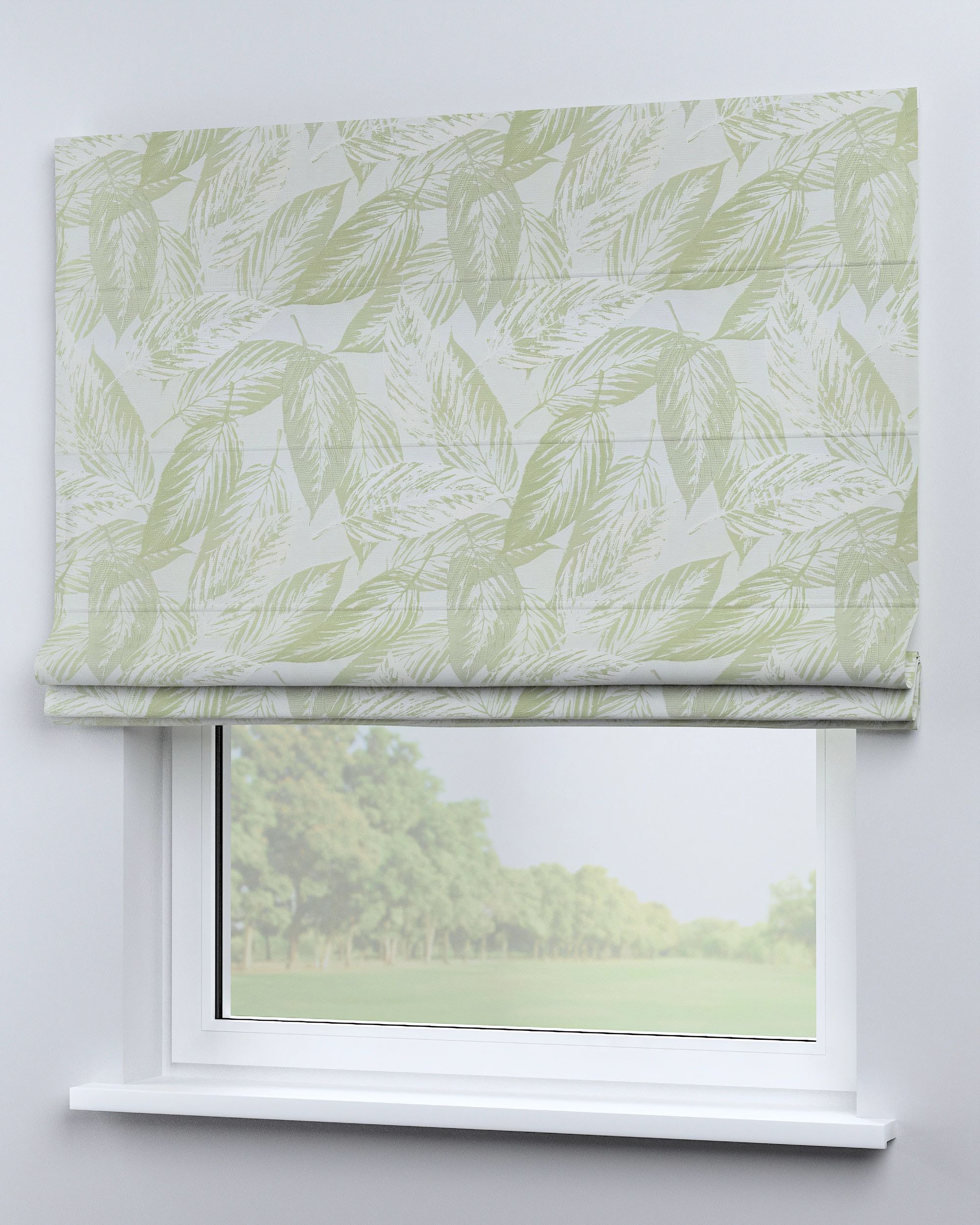 Bari Roman blind colour green fabric gloss, structured, patterned (hover)
