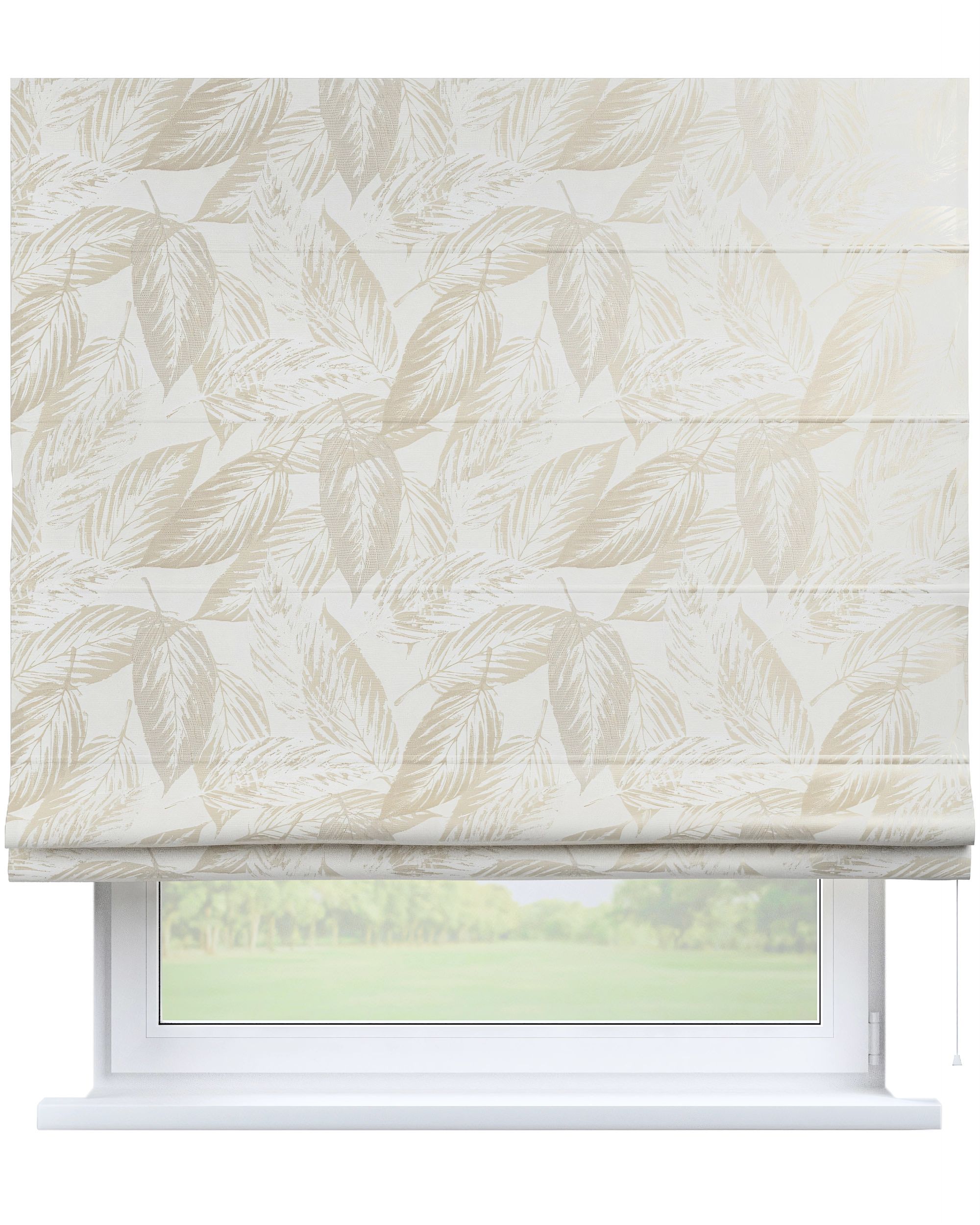 Bari Roman blind colour green fabric gloss, structured, patterned