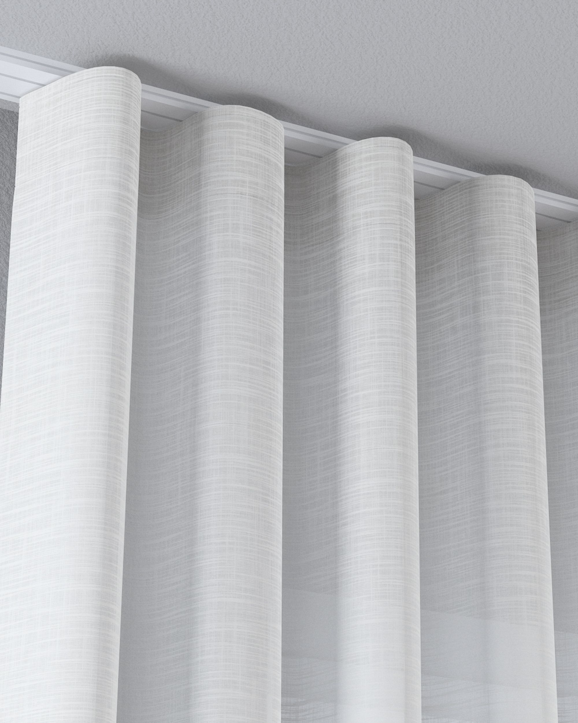 Wave net curtain colour cream fabric semi-sheer, structured (hover)