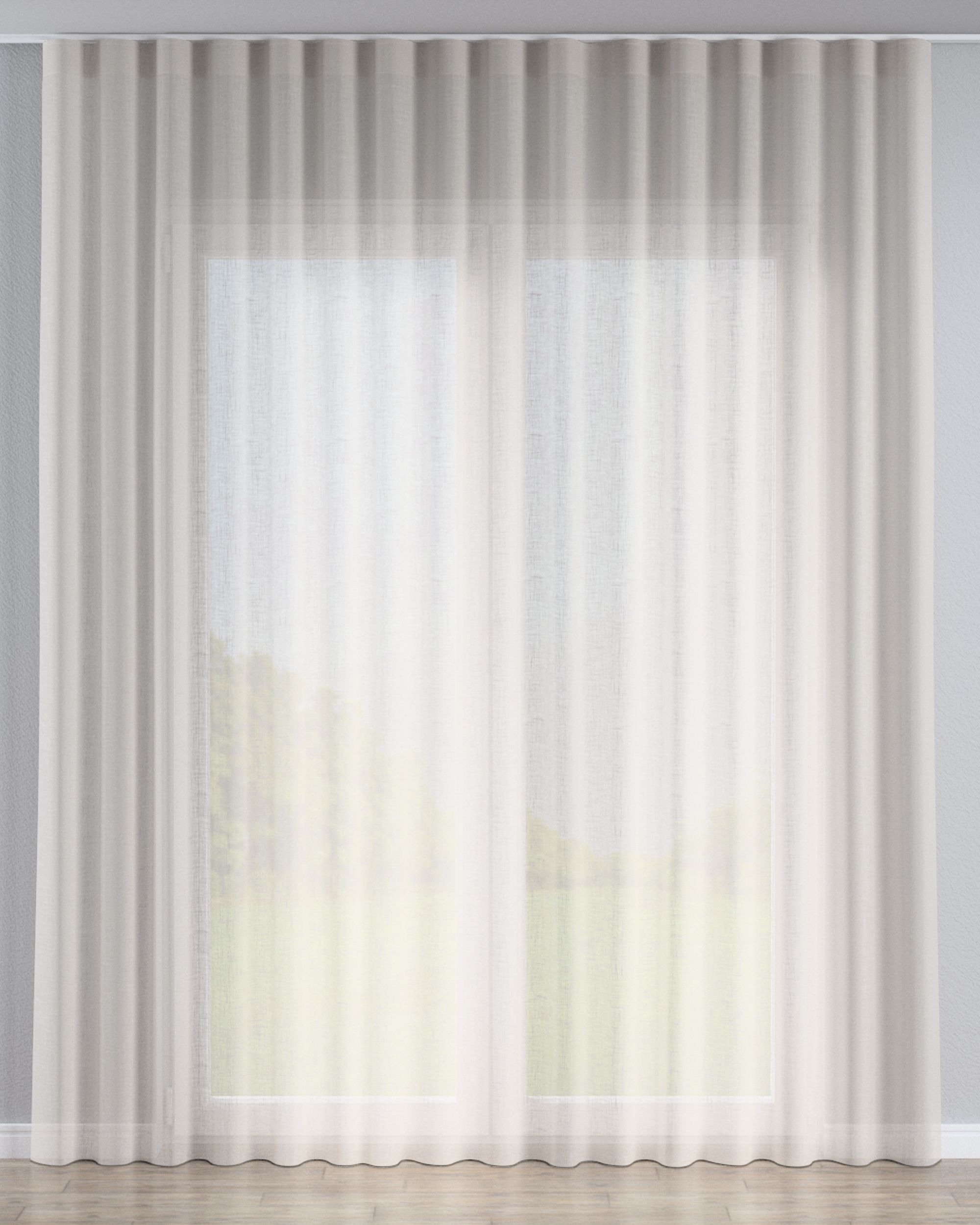 Wave net curtain colour beige fabric semi-sheer, structured