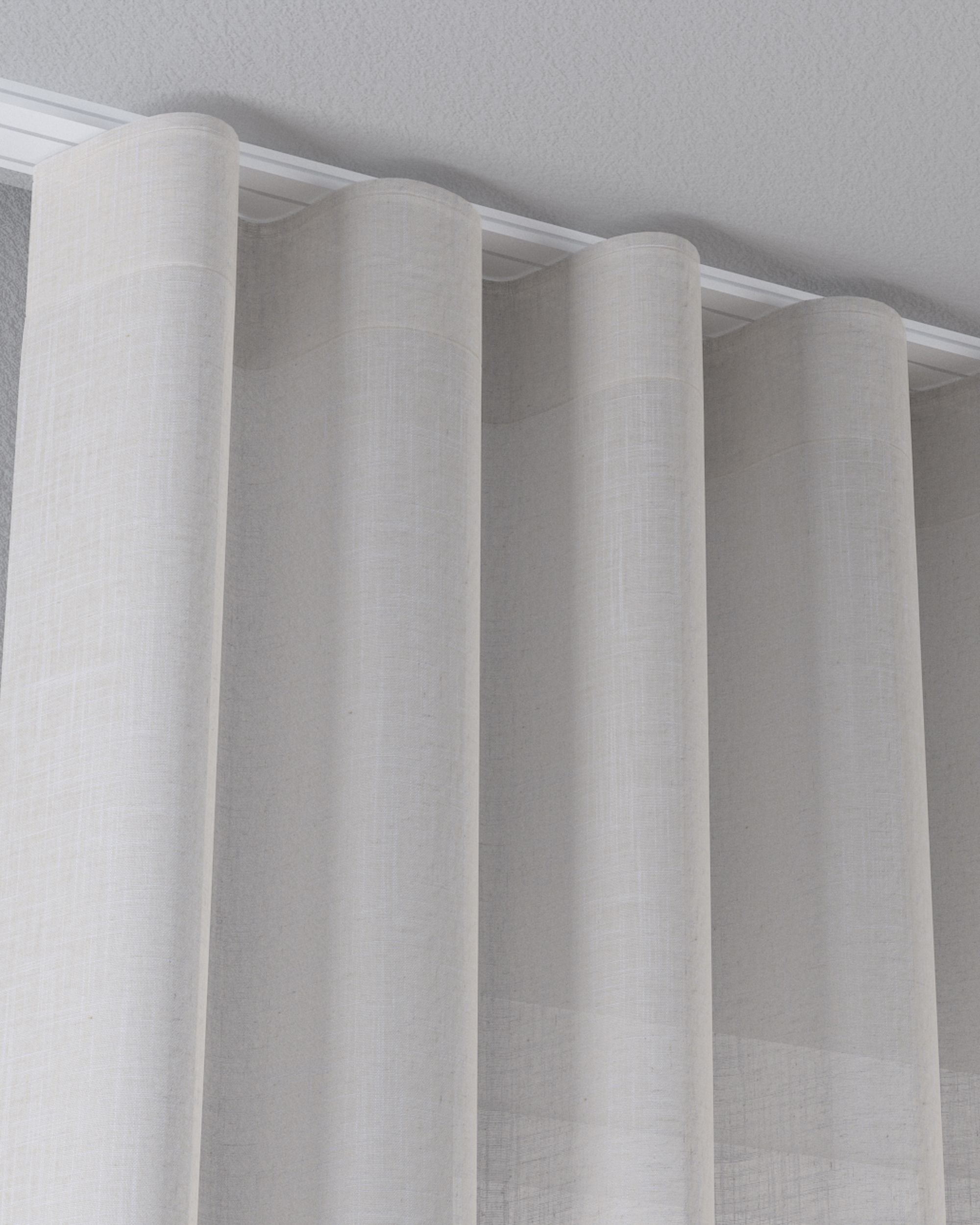 Wave net curtain colour beige fabric semi-sheer, structured (hover)