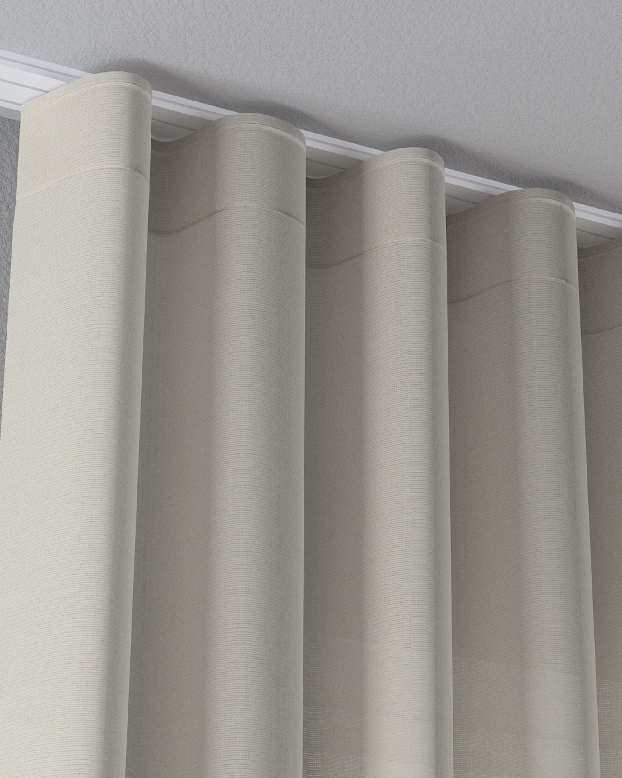 Wave net curtain colour beige fabric semi-sheer, structured (hover)